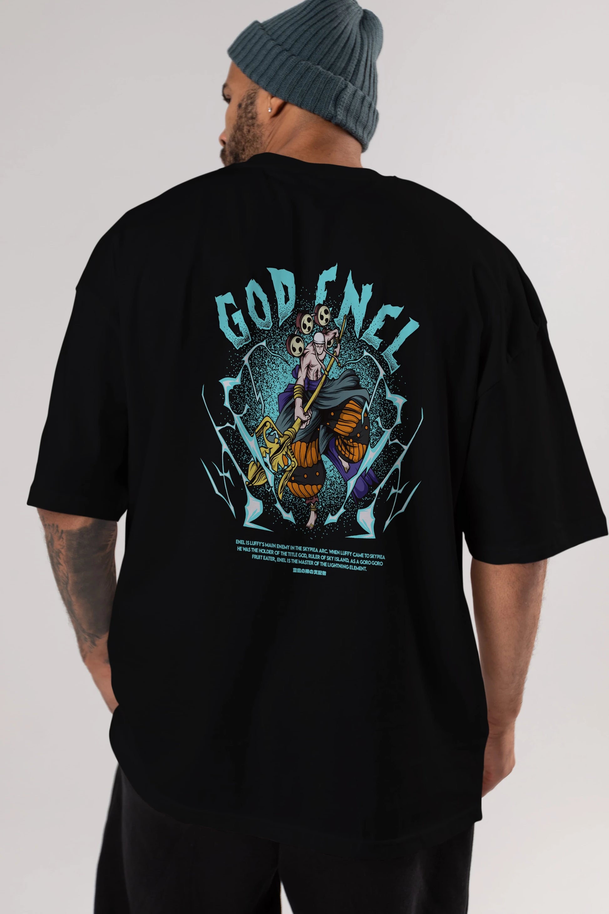 Eneru Anime Arka Baskılı Oversize t-shirt Erkek Kadın Unisex
