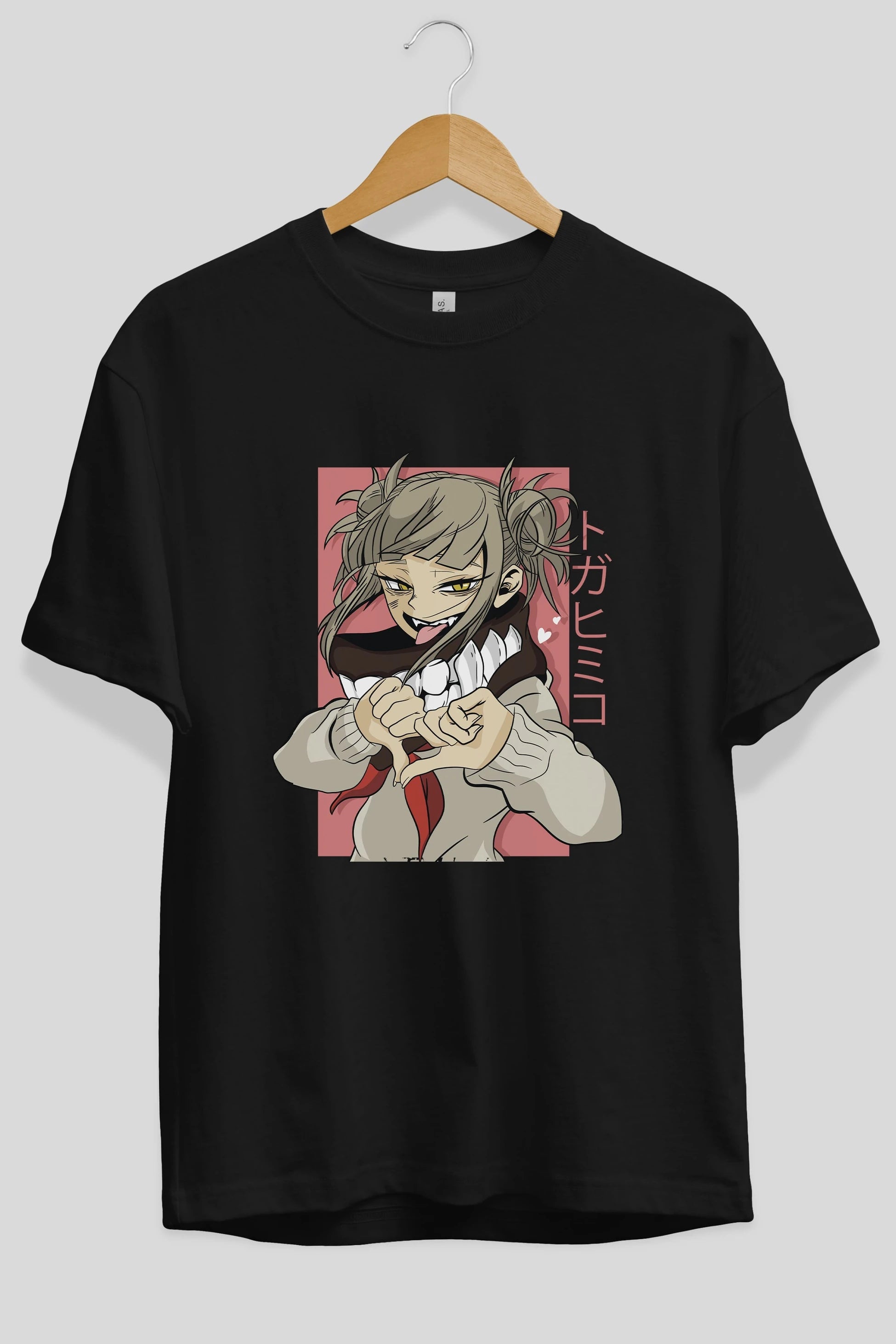 Himiko Toga Anime Ön Baskılı Oversize t-shirt %100 pamuk Erkek Kadın Unisex