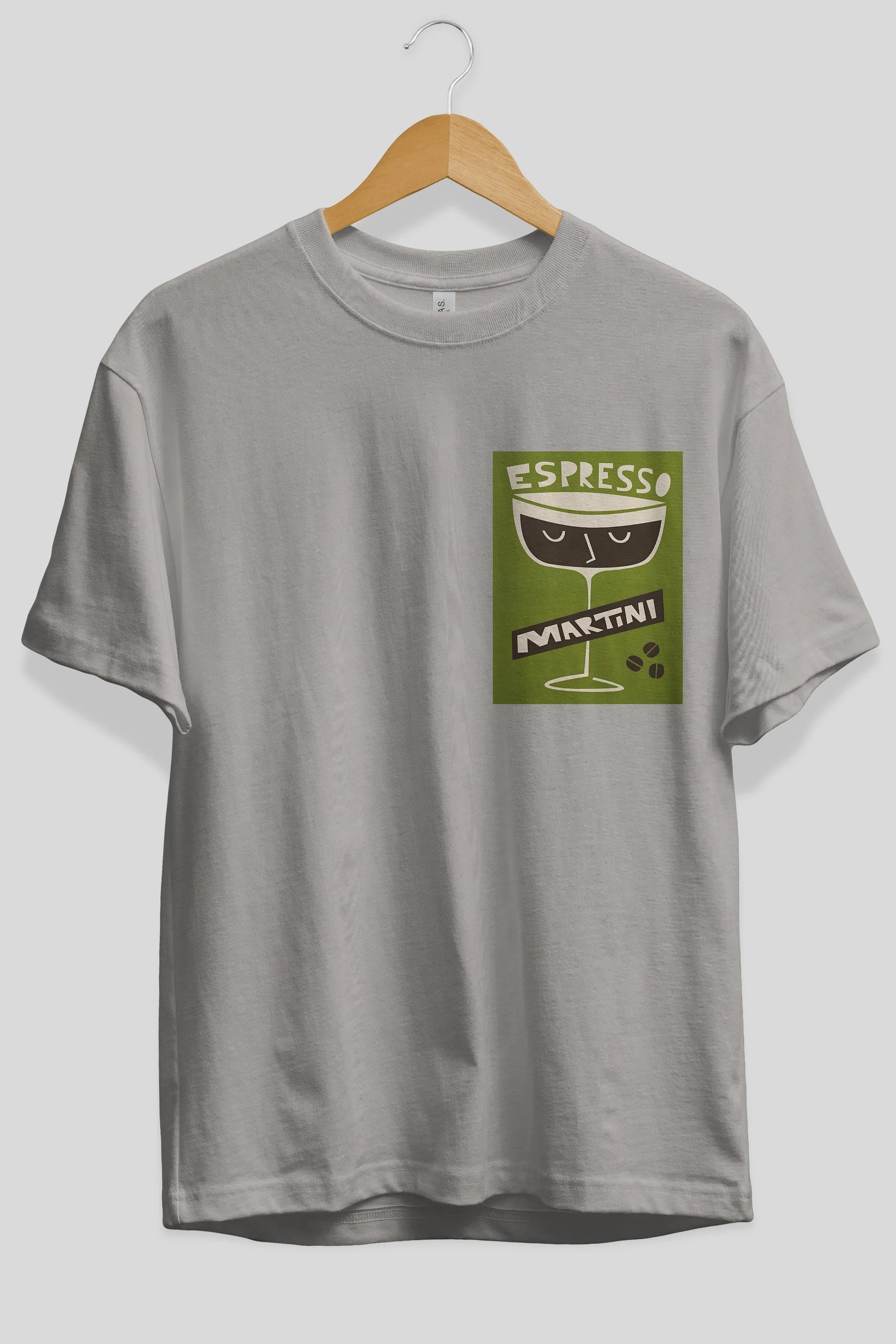 Espresso Martini 2 Ön Sol Baskılı Oversize t-shirt Erkek Kadın Unisex %100 Pamuk Bisiklet Yaka tişort