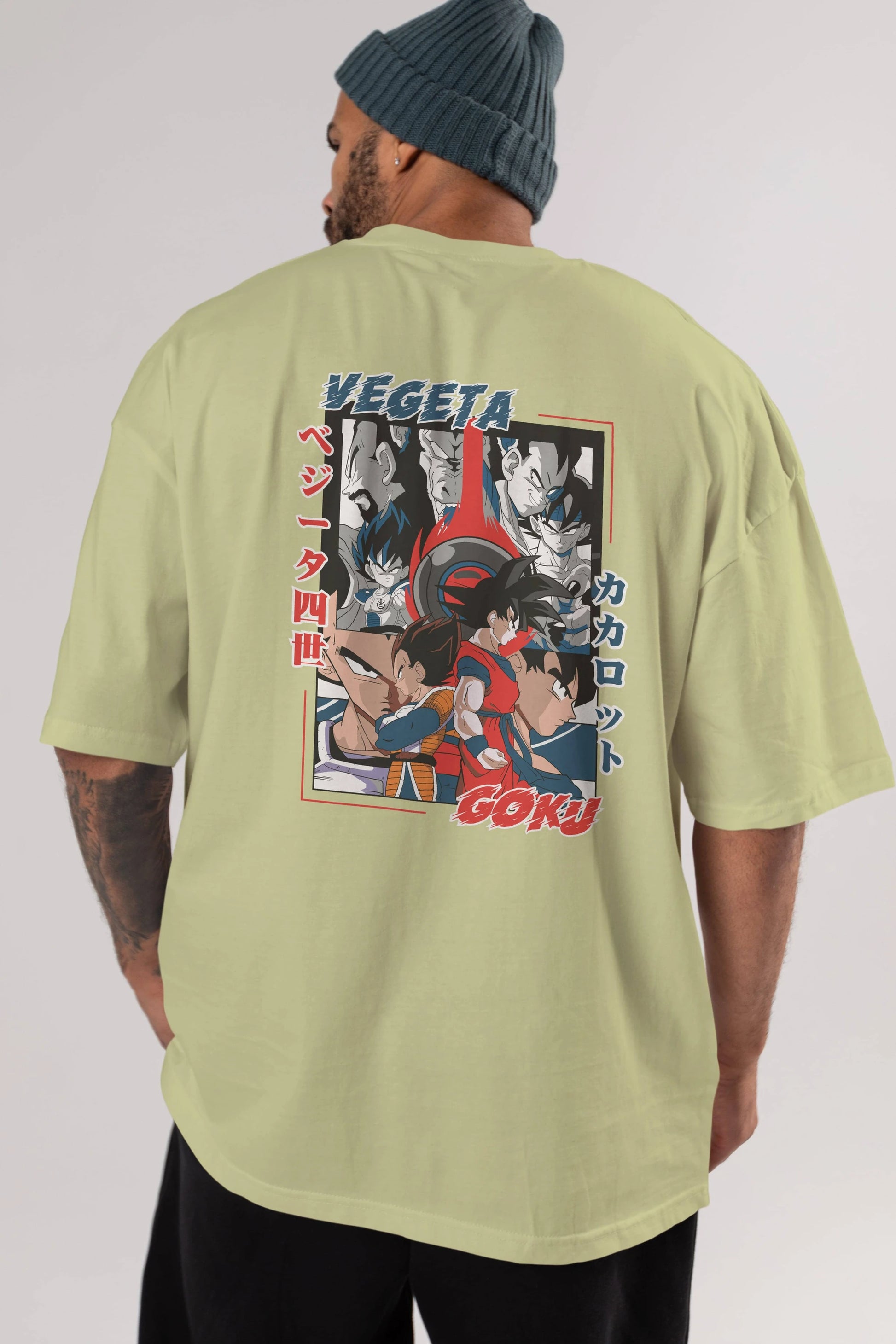 VEGETA VS GOKU Anime Arka Baskılı Oversize t-shirt Erkek Kadın Unisex