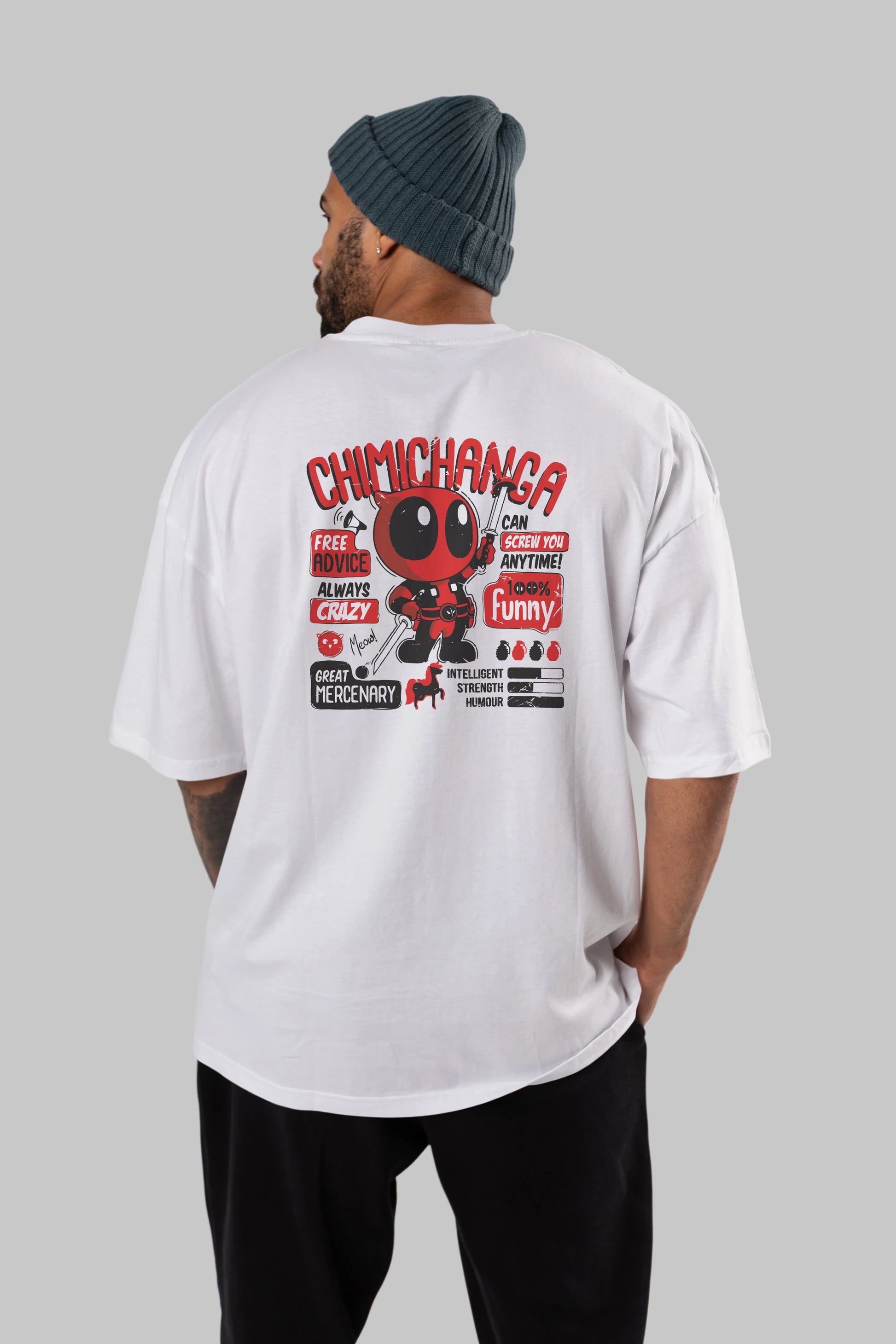Deadpool (9) Arka Baskılı Oversize t-shirt Erkek Kadın Unisex %100 Pamuk Bisiklet Yaka tişort