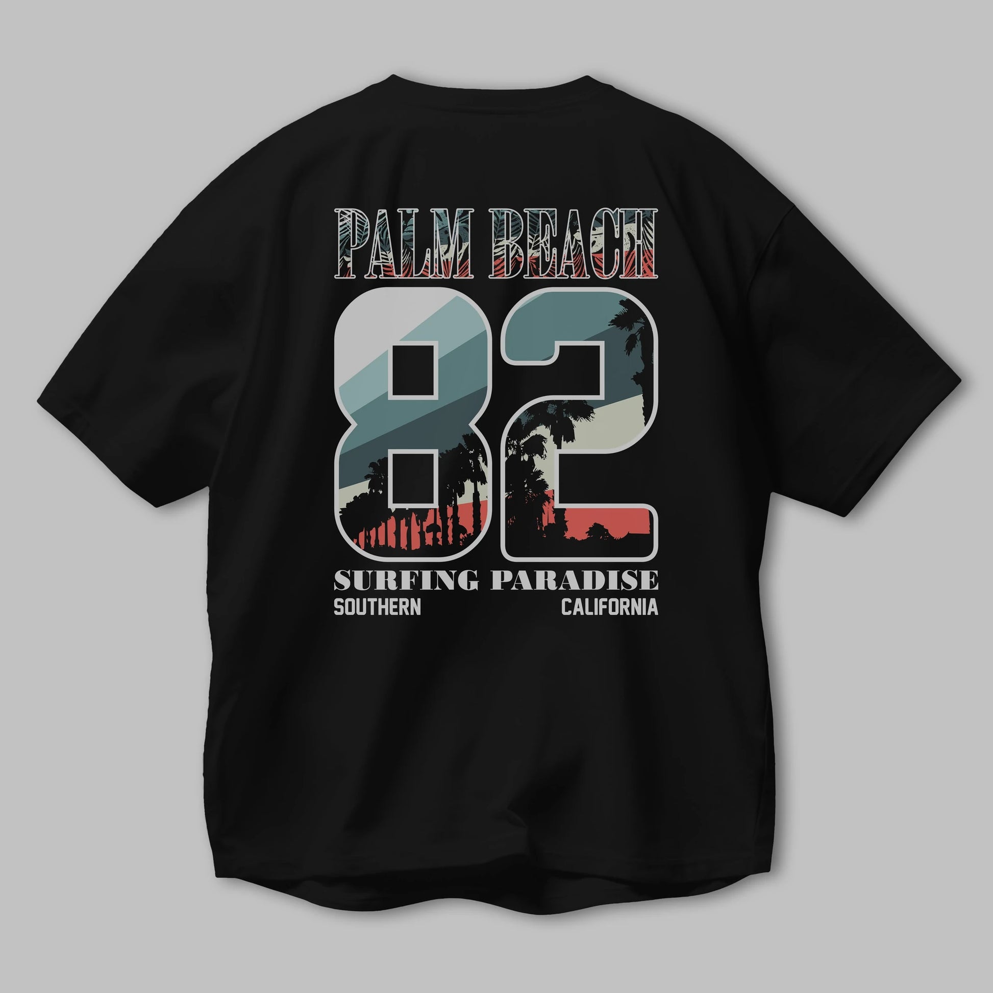 Palm Beach 82 Arka Baskılı Oversize t-shirt Erkek Kadın Unisex