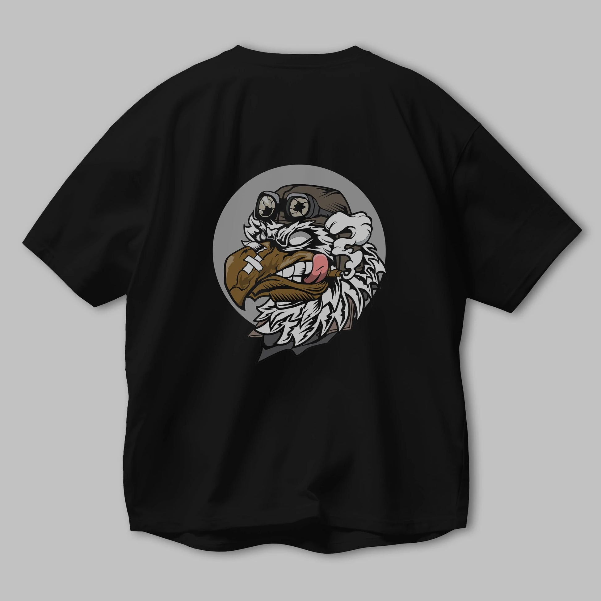 Bird Pilot Arka Baskılı Oversize t-shirt Erkek Kadın Unisex %100 Pamuk tişort