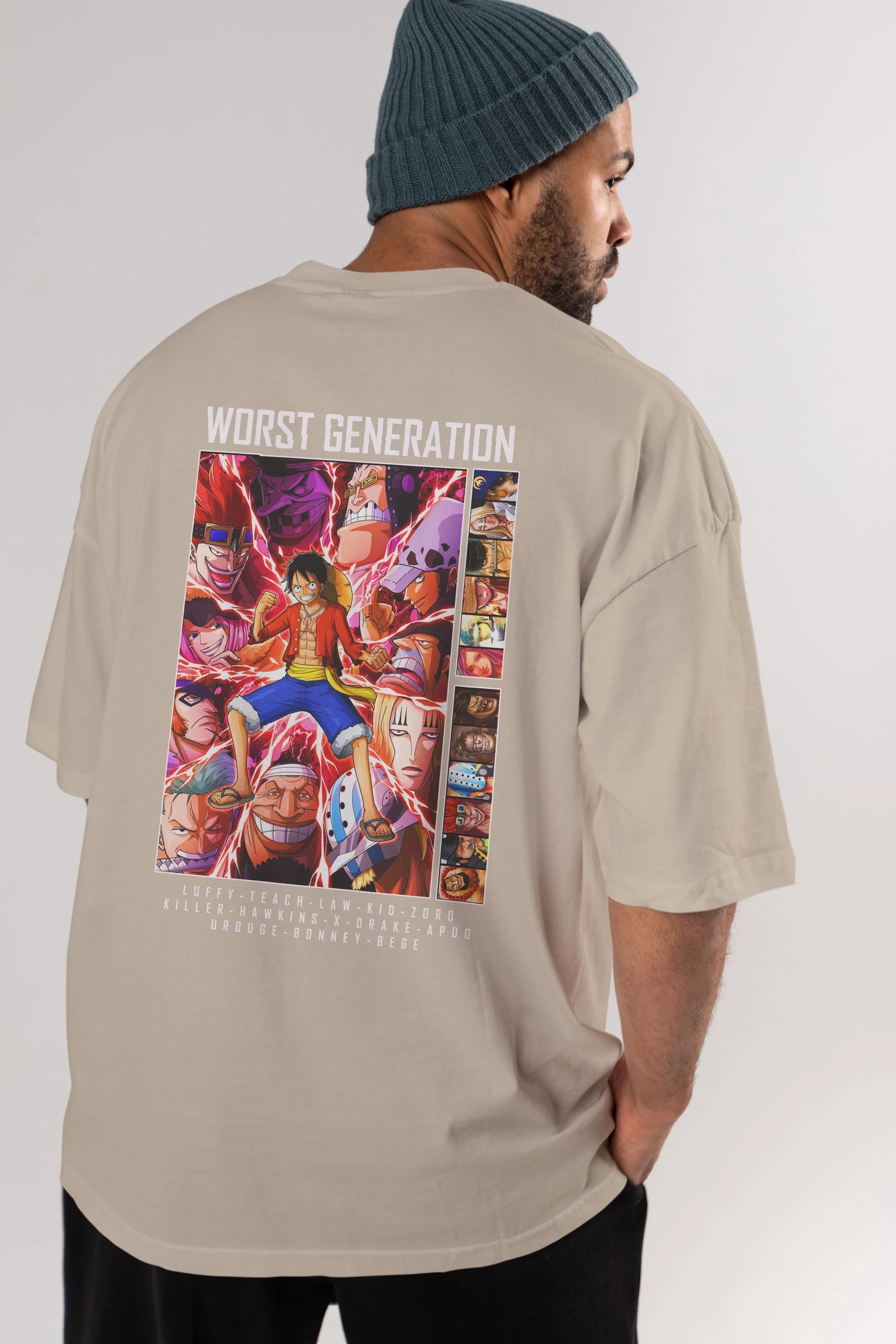 Worst Generation Anime Arka Baskılı Oversize t-shirt Erkek Kadın Unisex %100 pamuk tişort