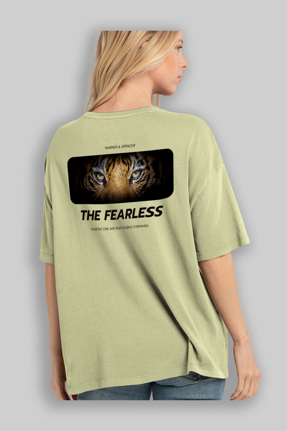 The Fearless Yazılı Arka Baskılı Oversize t-shirt Erkek Kadın Unisex