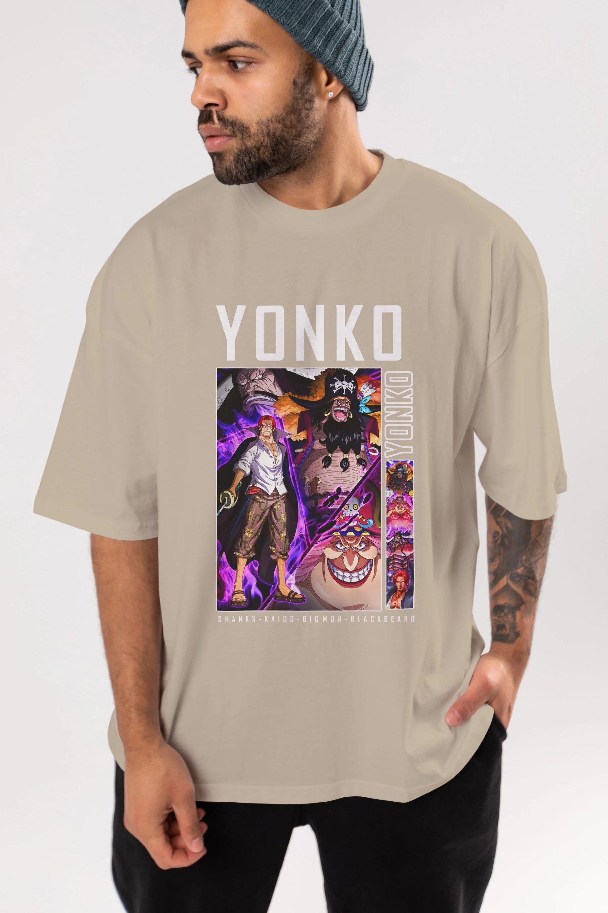 Yonko Anime Ön Baskılı Oversize t-shirt Erkek Kadın Unisex