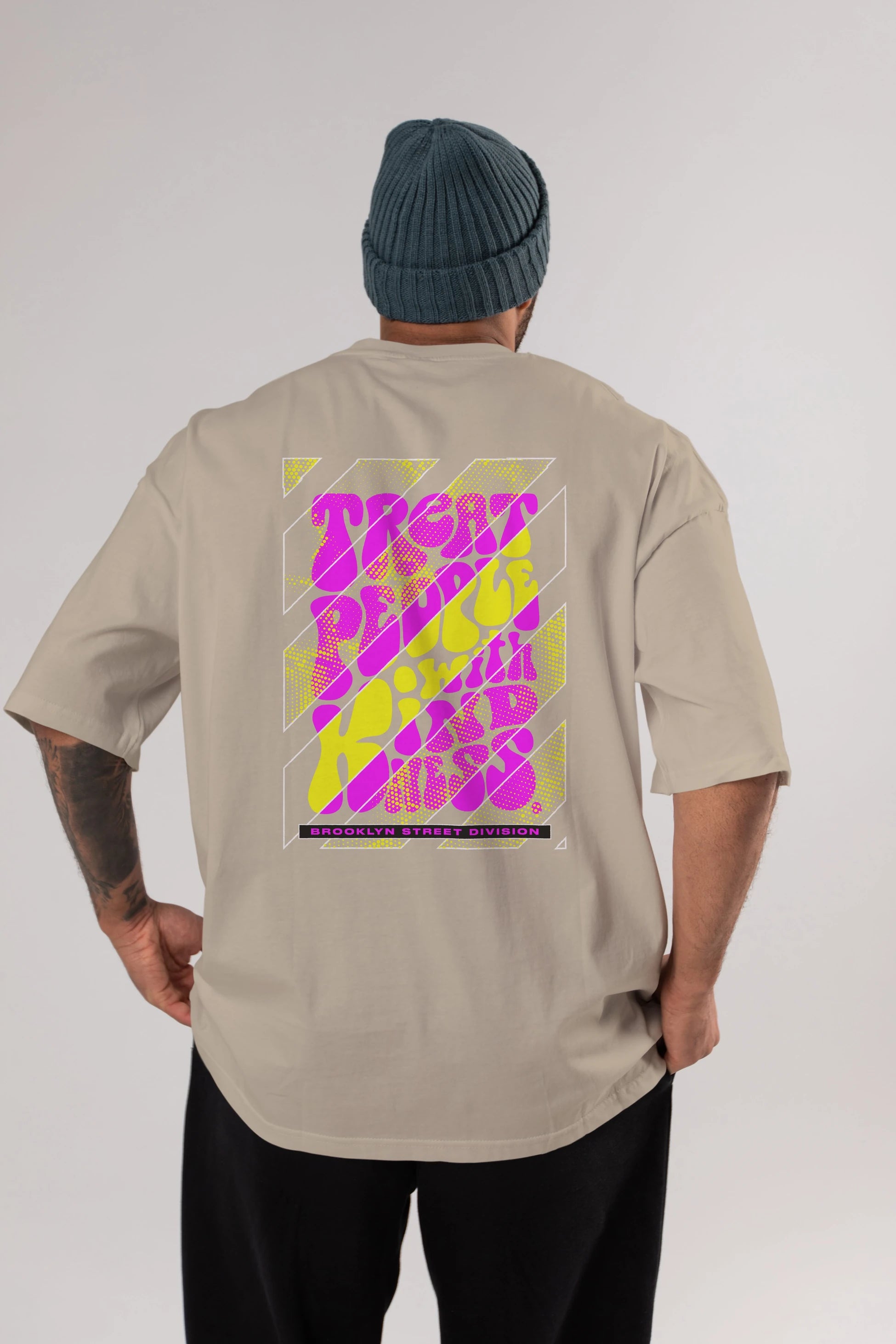 Treat People Arka Baskılı Oversize t-shirt Erkek Kadın Unisex