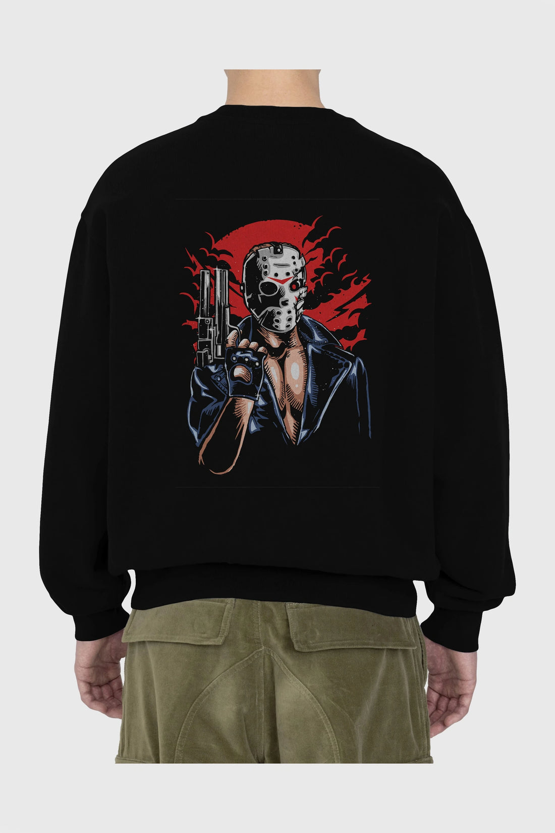 Jason Will Be Back Arka Baskılı Oversize Sweatshirt Erkek Kadın Unisex