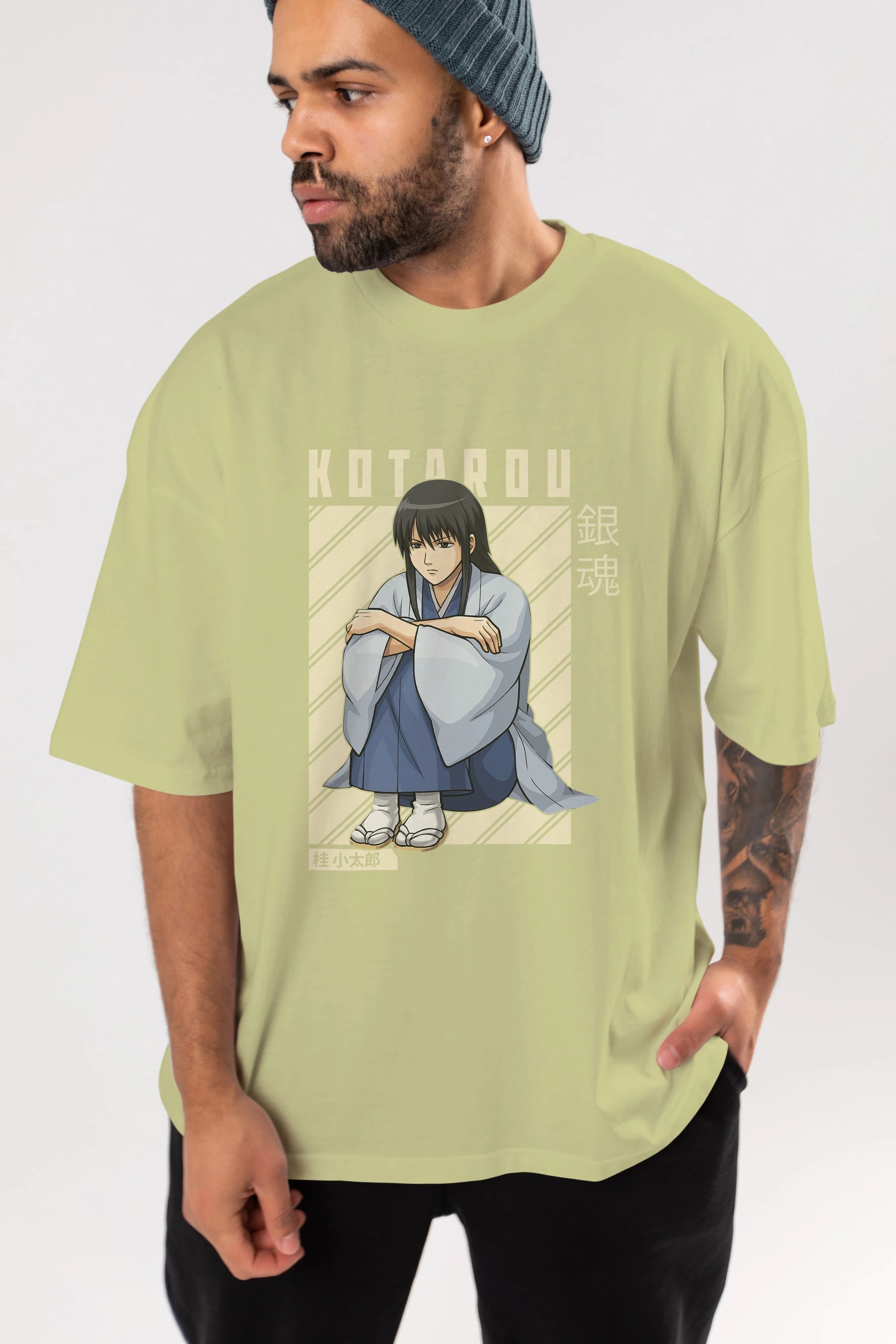 Kotarou Katsura GINTAMA Anime Ön Baskılı Oversize t-shirt %100 pamuk Erkek Kadın Unisex