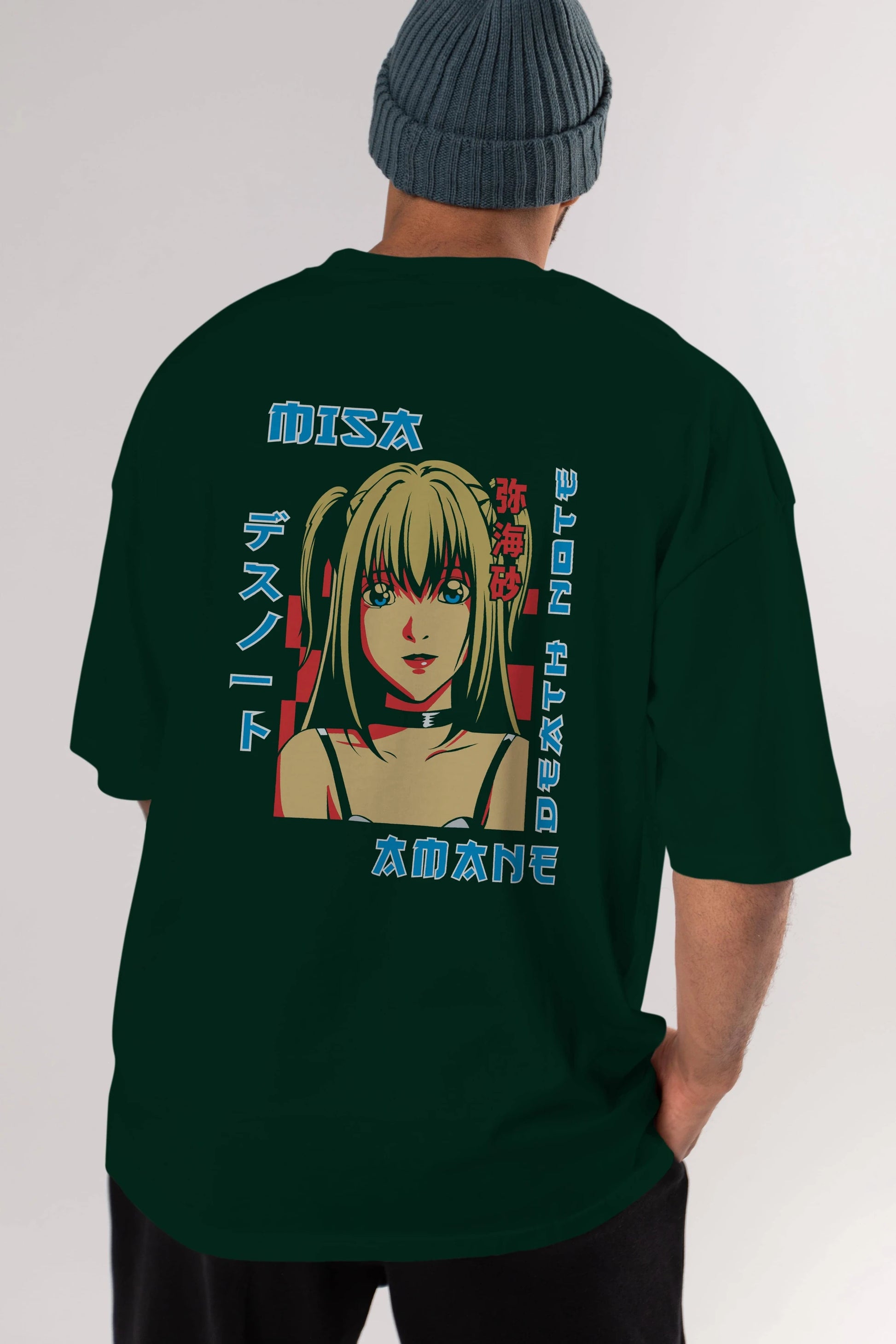 MISA-DEATH NOTE Anime Arka Baskılı Oversize t-shirt Erkek Kadın Unisex