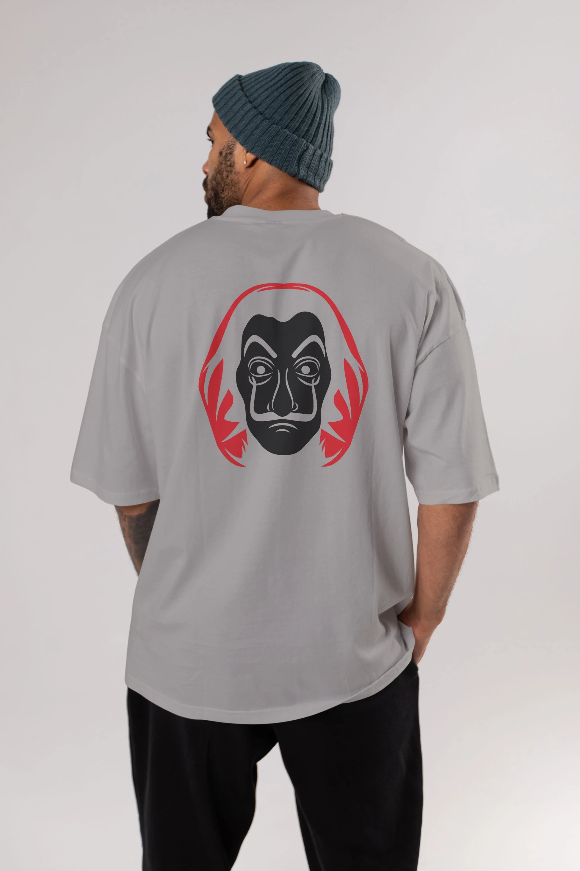 La Casa De Papel (8) Arka Baskılı Oversize t-shirt Erkek Kadın Unisex %100 Pamuk Bisiklet Yaka tişort