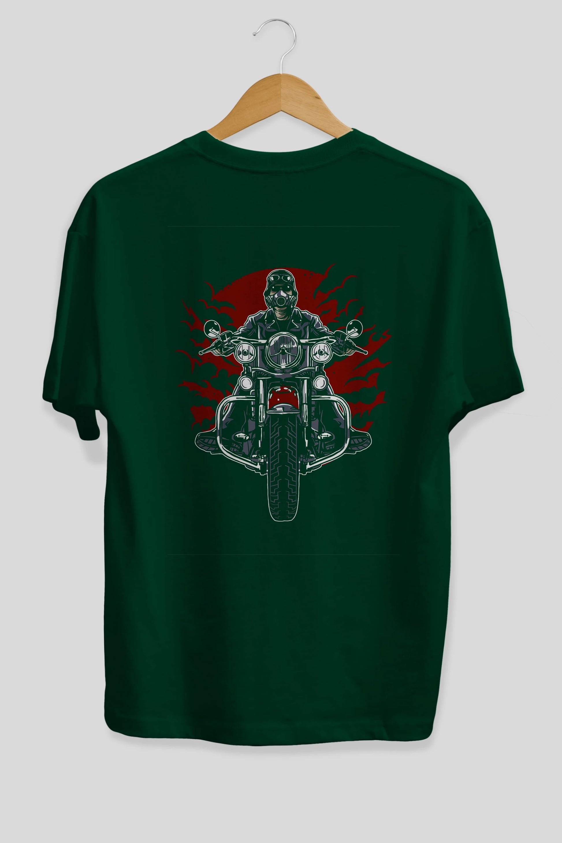 Wild Biker Arka Baskılı Oversize t-shirt Erkek Kadın Unisex %100 Pamuk