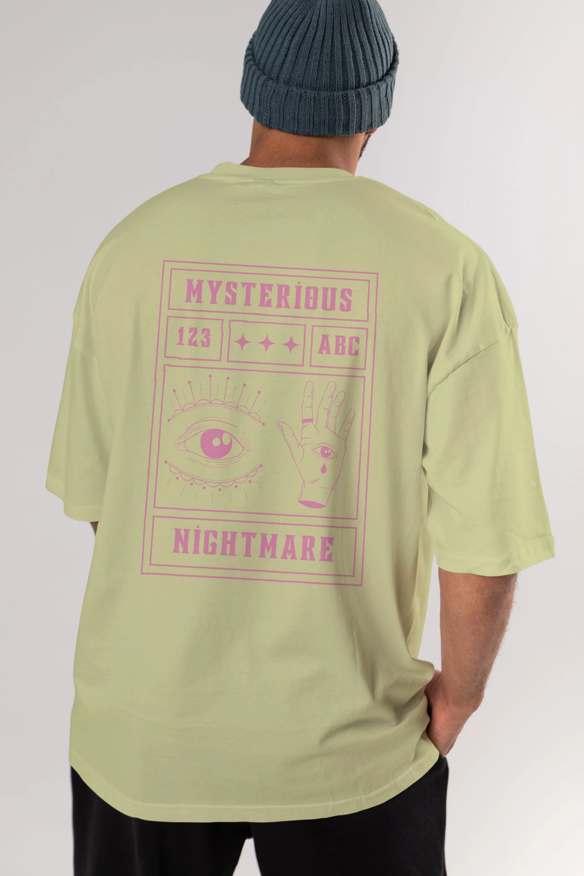 Mysterious Nightmare Arka Baskılı Oversize t-shirt Erkek Kadın Unisex