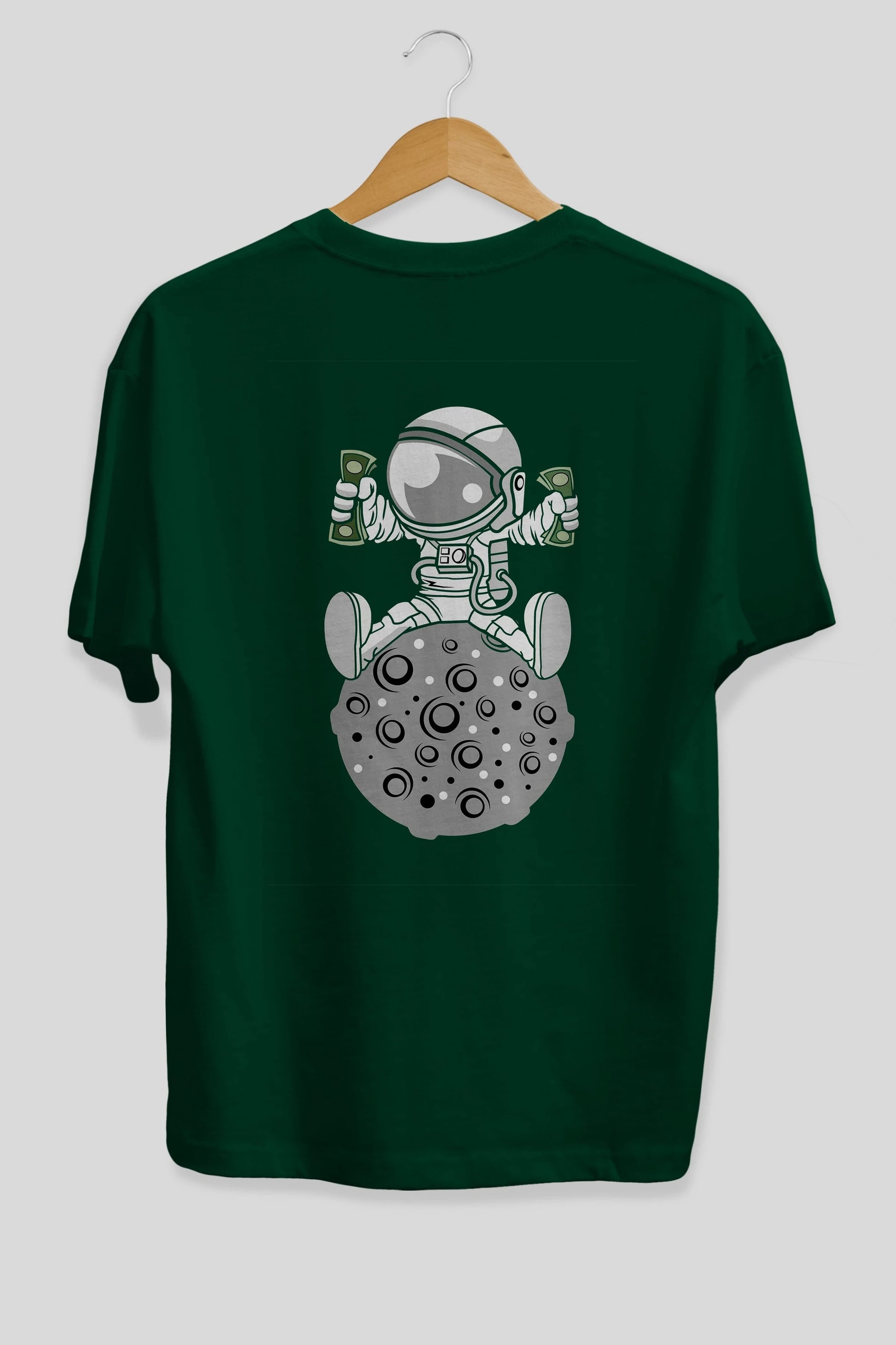 Astronaut Dollar Arka Baskılı Oversize t-shirt Erkek Kadın Unisex %100 Pamuk tişort