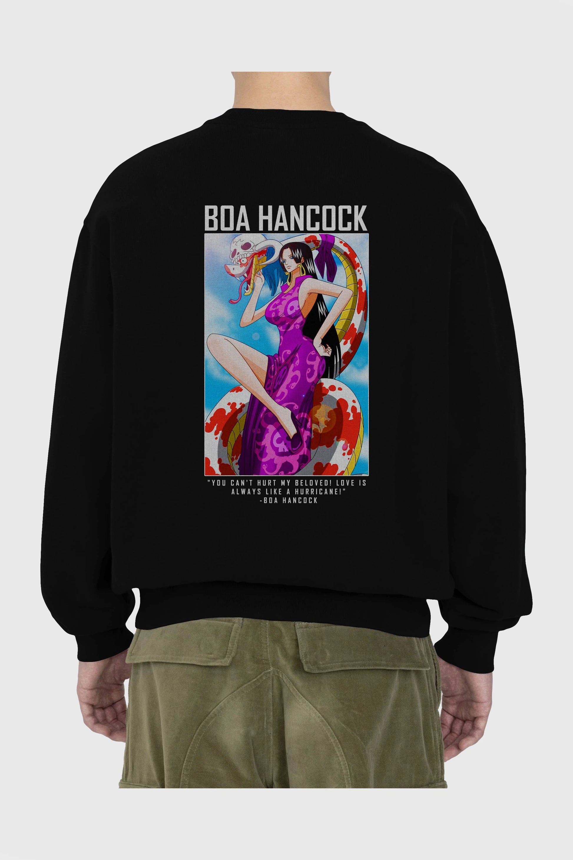 Boa Hancock Arka Baskılı Anime Oversize Sweatshirt Erkek Kadın Unisex