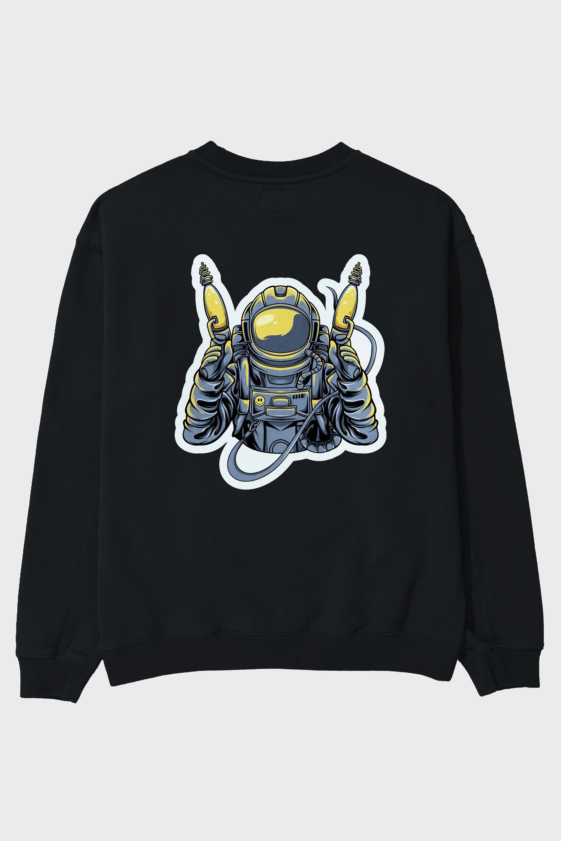 Alien Hunter Sticker Arka Baskılı Oversize Sweatshirt Erkek Kadın Unisex