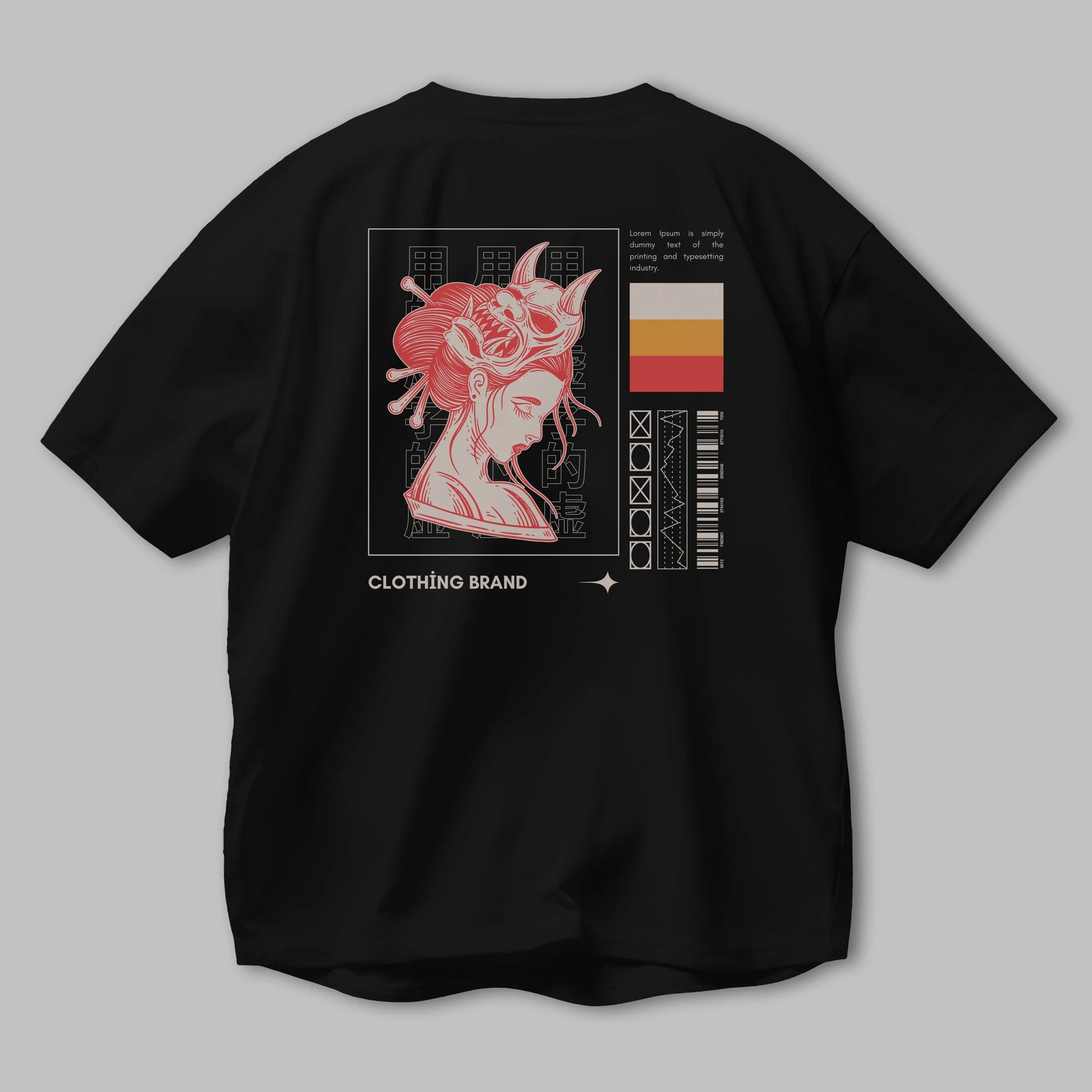 Hipster Japanese Style 2 Arka Baskılı Oversize t-shirt Erkek Kadın Unisex