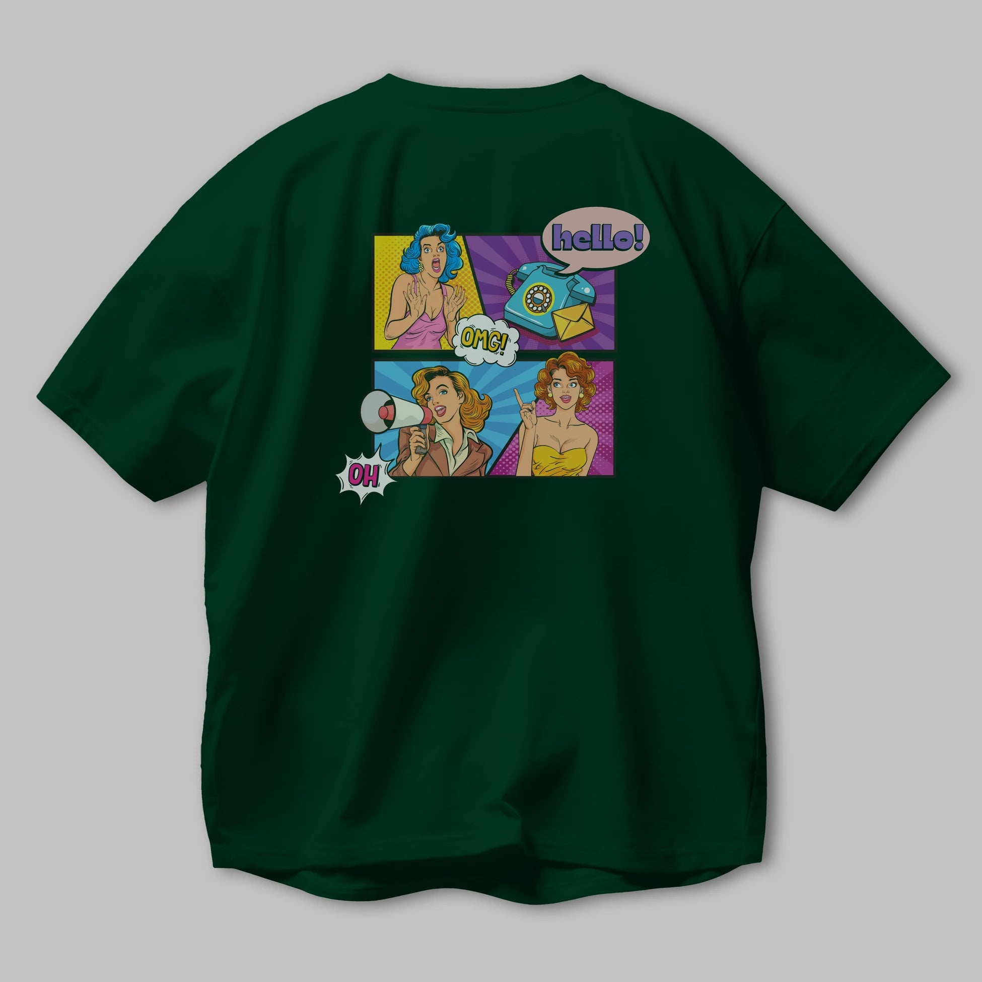 Hello OMG Arka Baskılı Oversize t-shirt Erkek Kadın Unisex