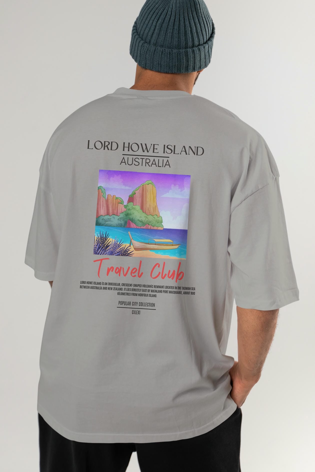 Lord Howe İsland Australia Arka Baskılı Oversize t-shirt Erkek Kadın Pamuk Bisiklet Yaka tişort