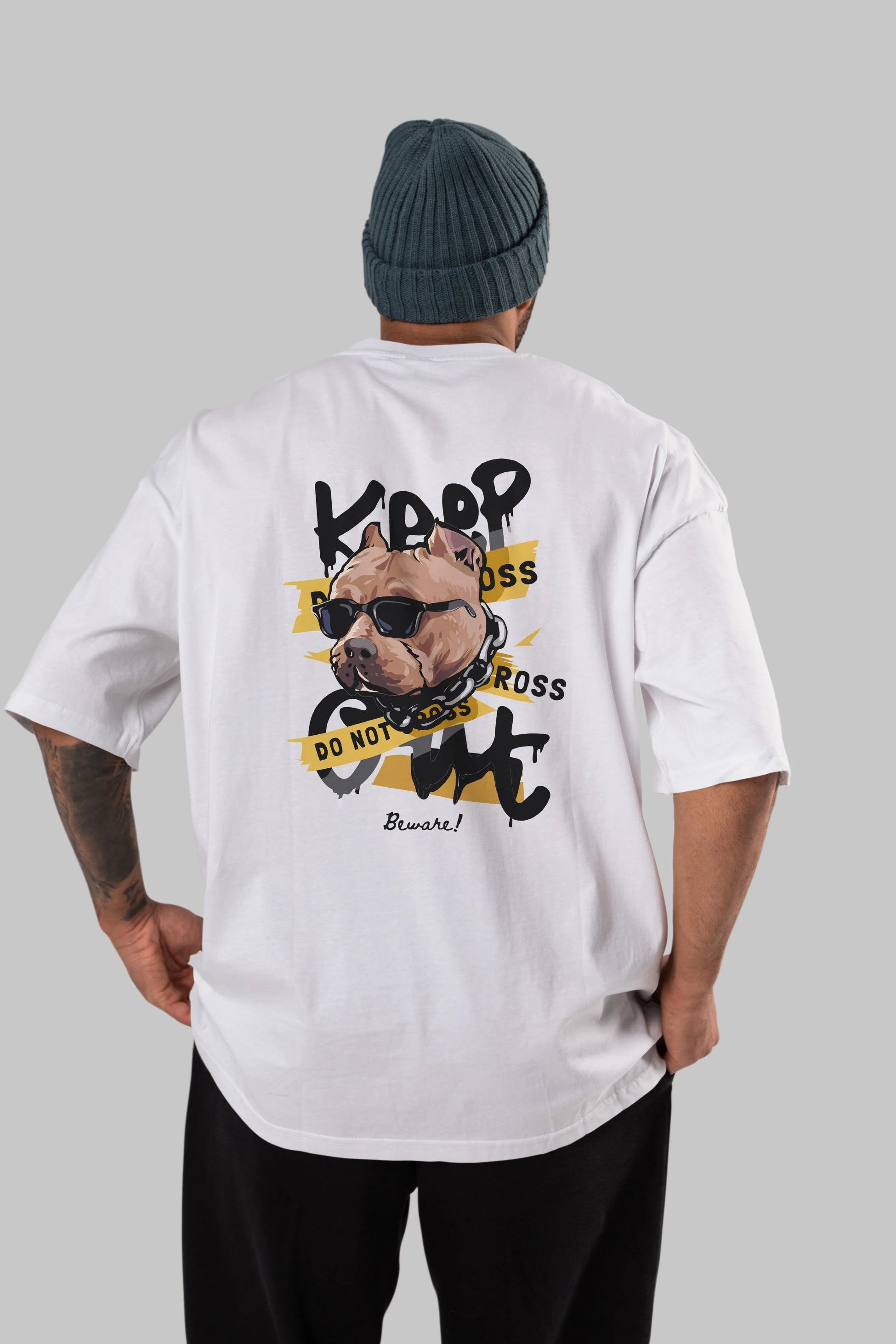 Teddy Bear Keep Arka Baskılı Oversize t-shirt Erkek Kadın Unisex %100 Pamuk