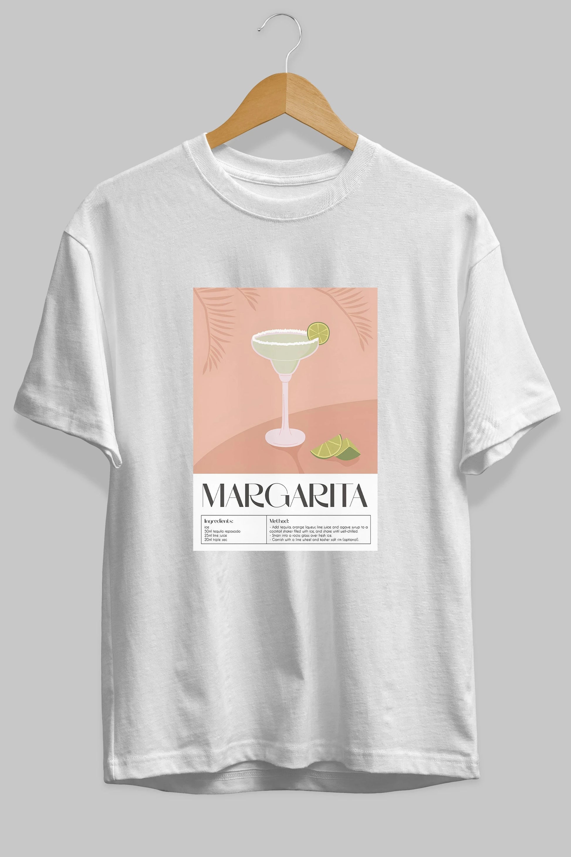 Margarita 5 Ön Baskılı Oversize t-shirt Erkek Kadın Unisex %100 Pamuk Bisiklet Yaka tişort