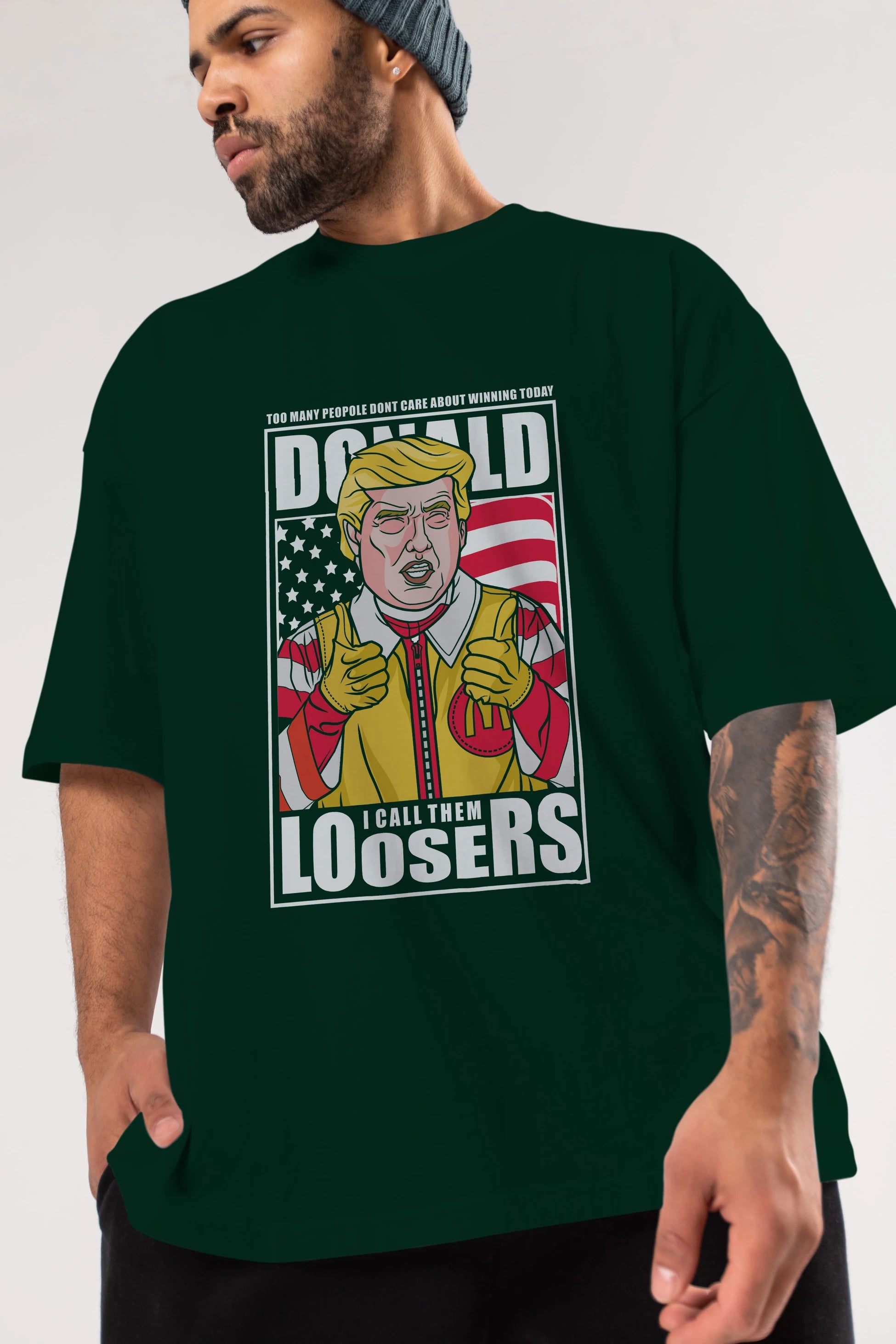 Ronald Trump Ön Baskılı Oversize t-shirt Erkek Kadın Unisex %100 Pamuk tişort