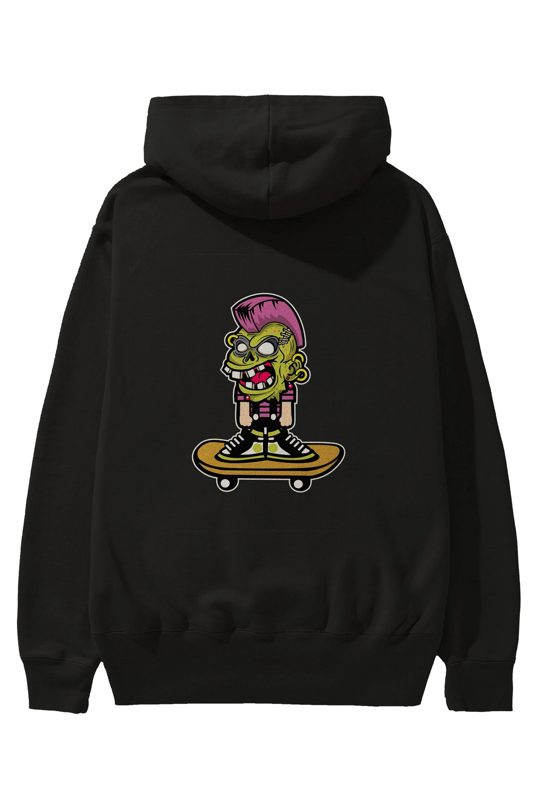 Zombie Punk Skater Arka Baskılı Hoodie Oversize Kapüşonlu Sweatshirt Erkek Kadın Unisex