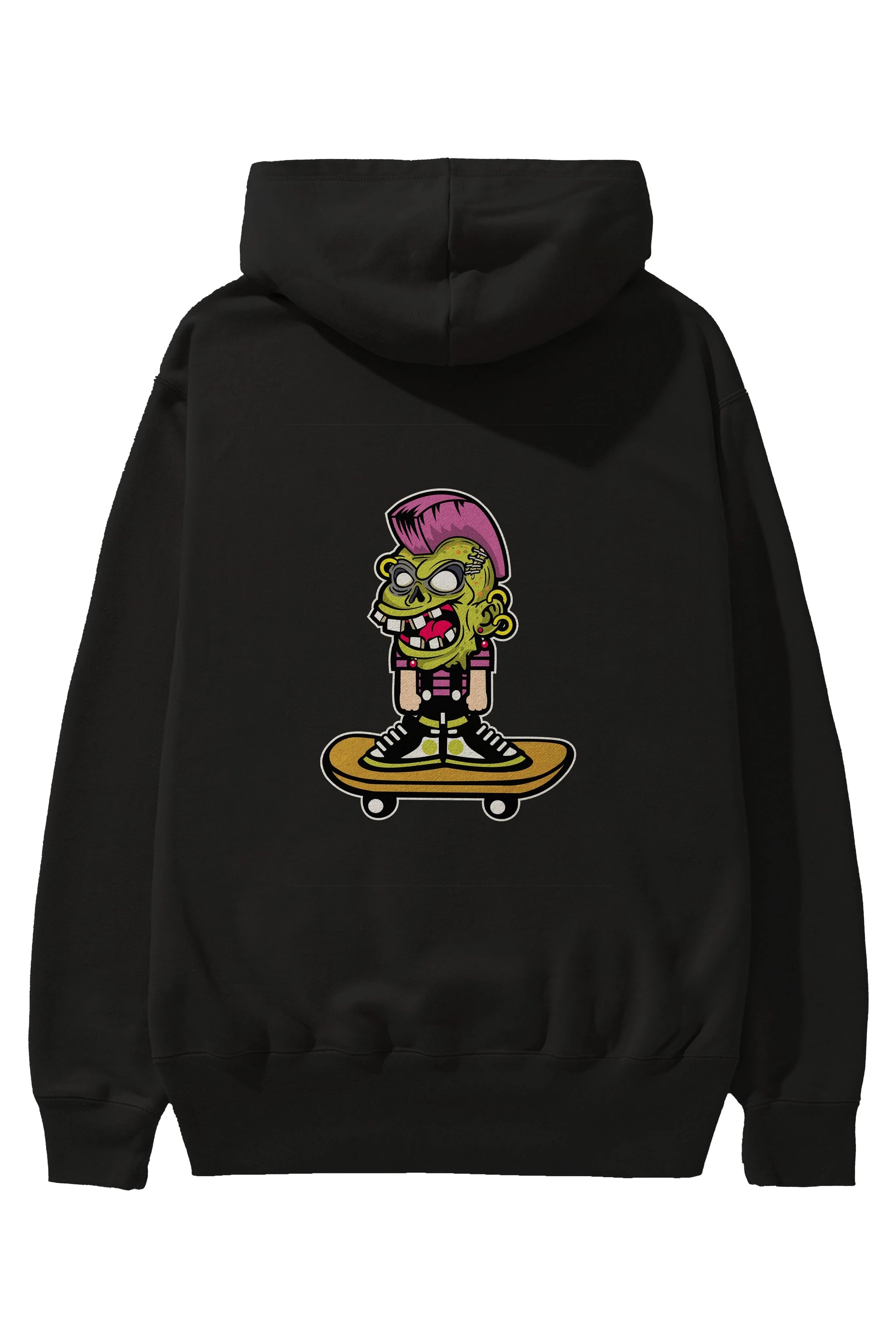 Zombie Punk Skater Arka Baskılı Hoodie Oversize Kapüşonlu Sweatshirt Erkek Kadın Unisex
