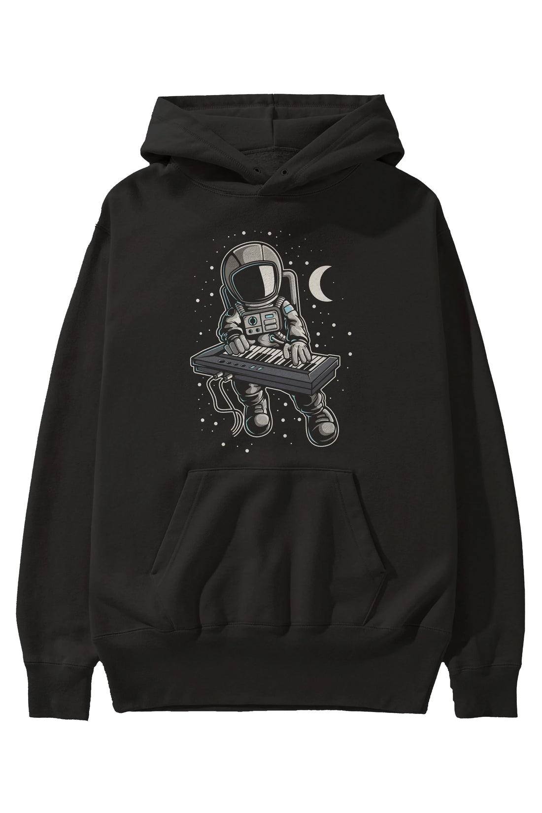Astronaut Keyboard (2) Ön Baskılı Hoodie Oversize Kapüşonlu Sweatshirt Erkek Kadın Unisex