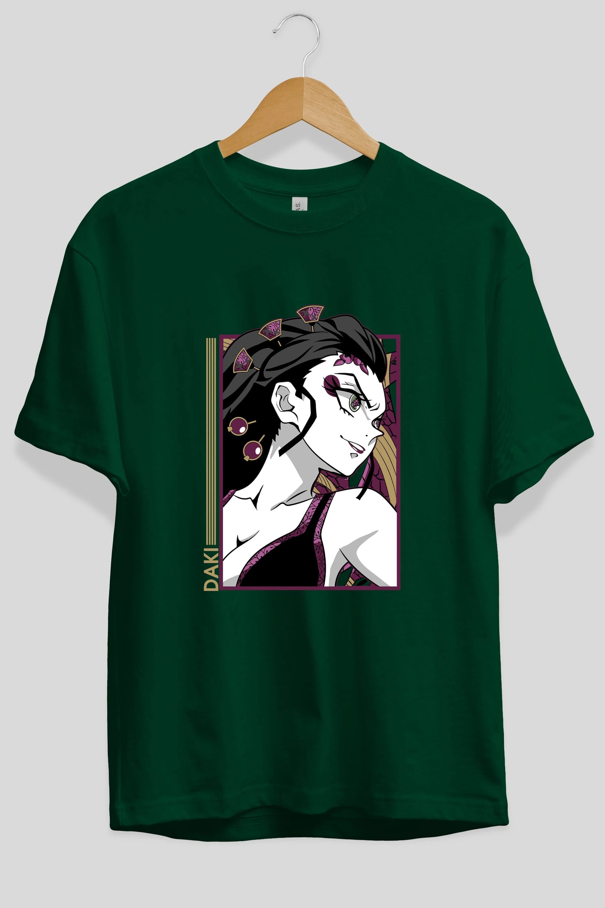 Daki DEMION SLAYER Anime Ön Baskılı Oversize t-shirt %100 pamuk Erkek Kadın Unisex
