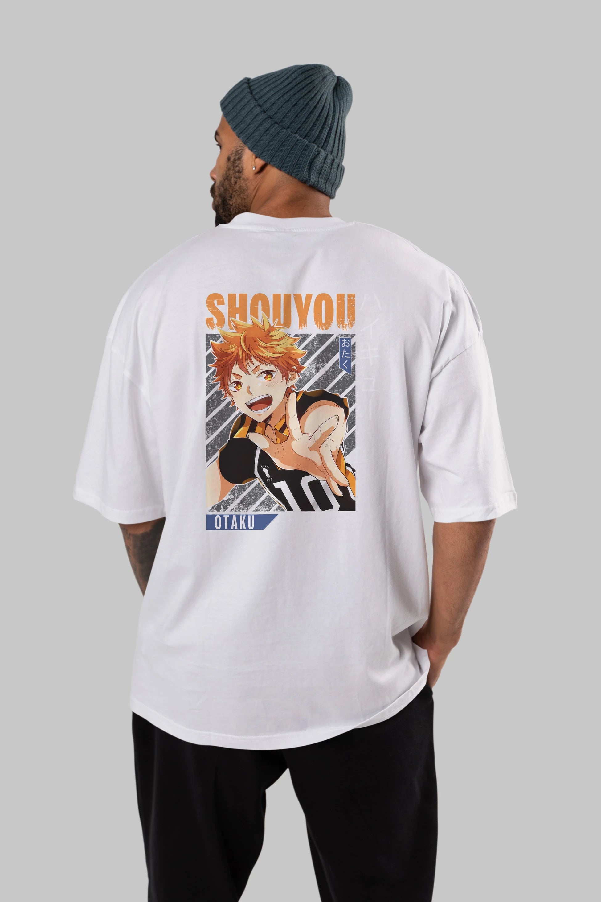 Shouyou Hinata 9 Anime Arka Baskılı Oversize t-shirt Erkek Kadın Unisex