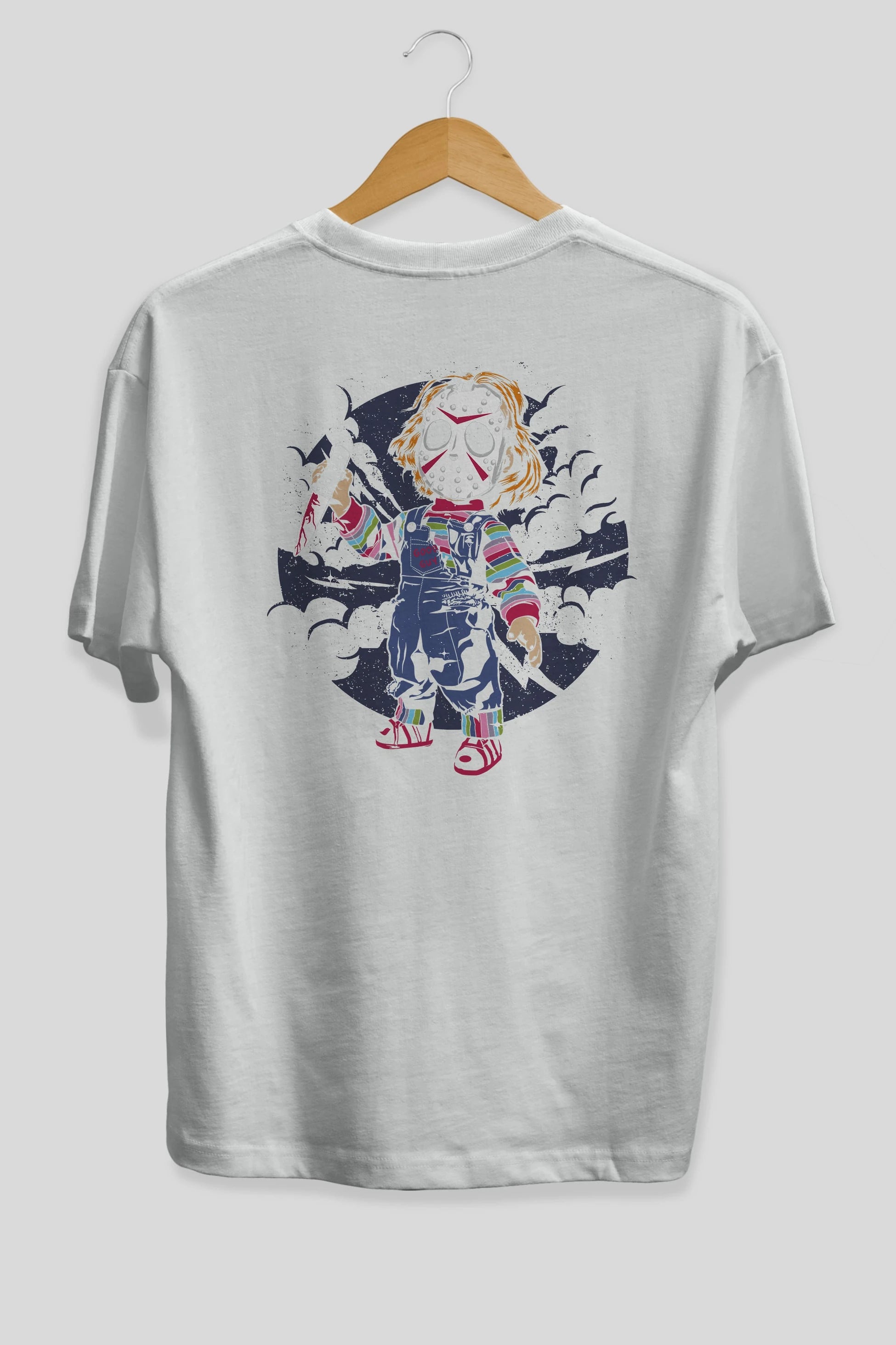 Chucky Arka Baskılı Oversize t-shirt Erkek Kadın Unisex %100 Pamuk
