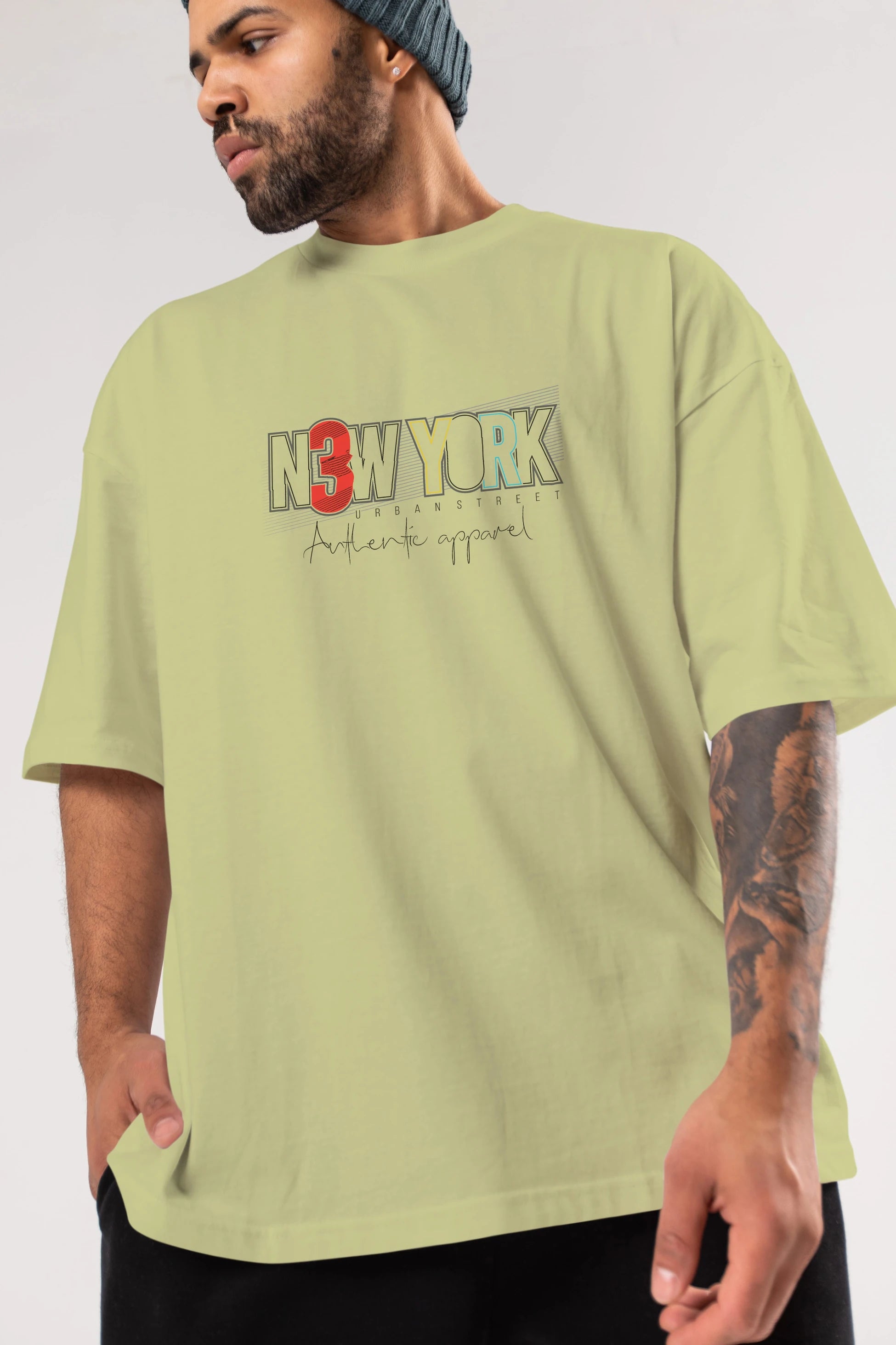 New York Ön Baskılı Oversize t-shirt Erkek Kadın Unisex