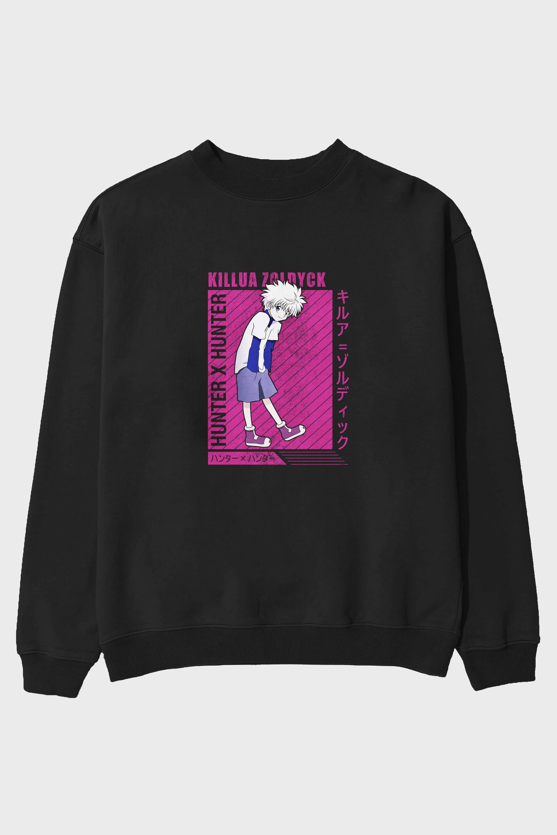 Killua Zoldyck 3 1 Anime Ön Baskılı Oversize Sweatshirt Erkek Kadın Unisex