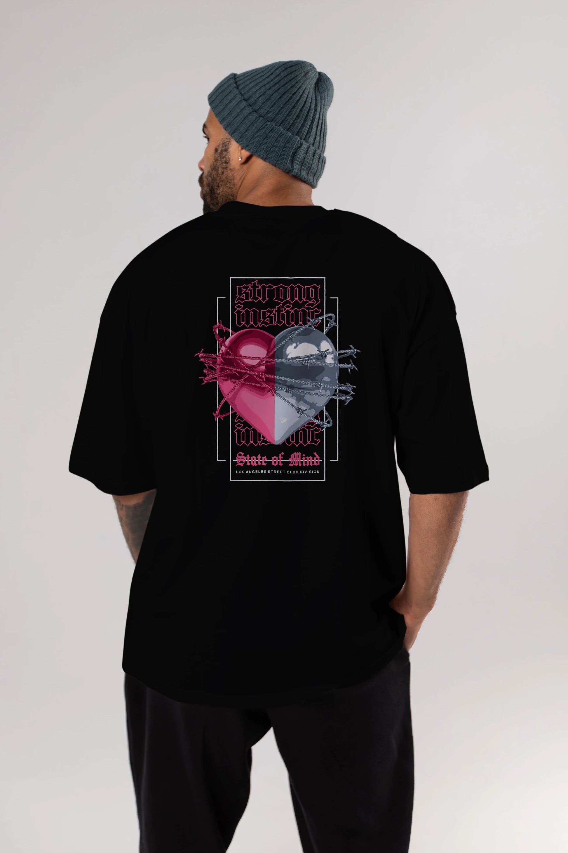 State of Mind Arka Baskılı Oversize t-shirt Erkek Kadın Unisex