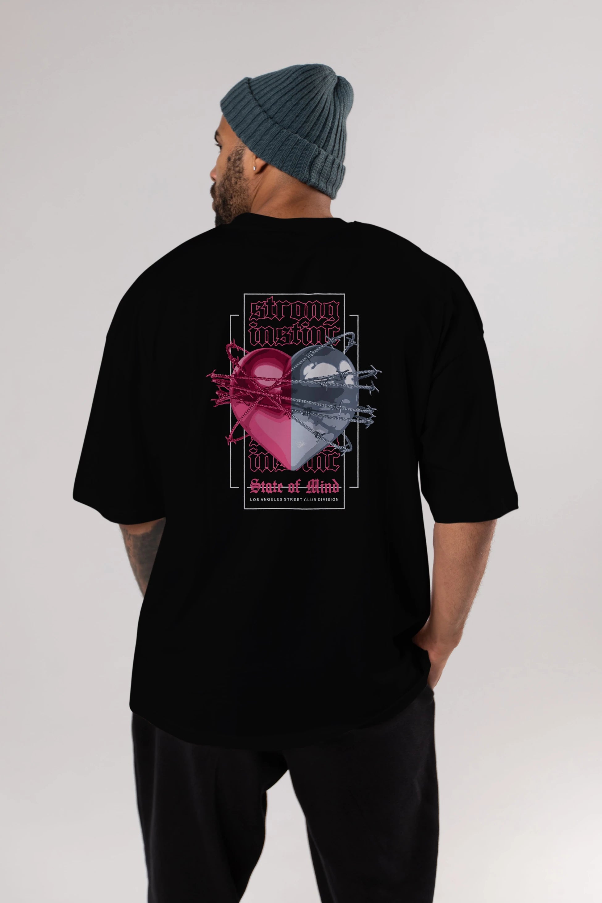 State of Mind Arka Baskılı Oversize t-shirt Erkek Kadın Unisex