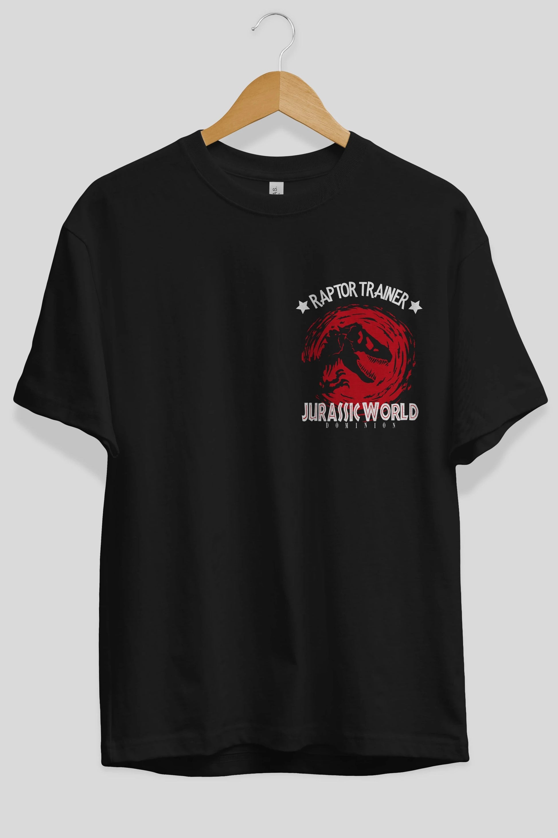 Jurassic Park (3) Ön Sol Baskılı Oversize t-shirt Erkek Kadın Unisex %100 Pamuk Bisiklet Yaka tişort