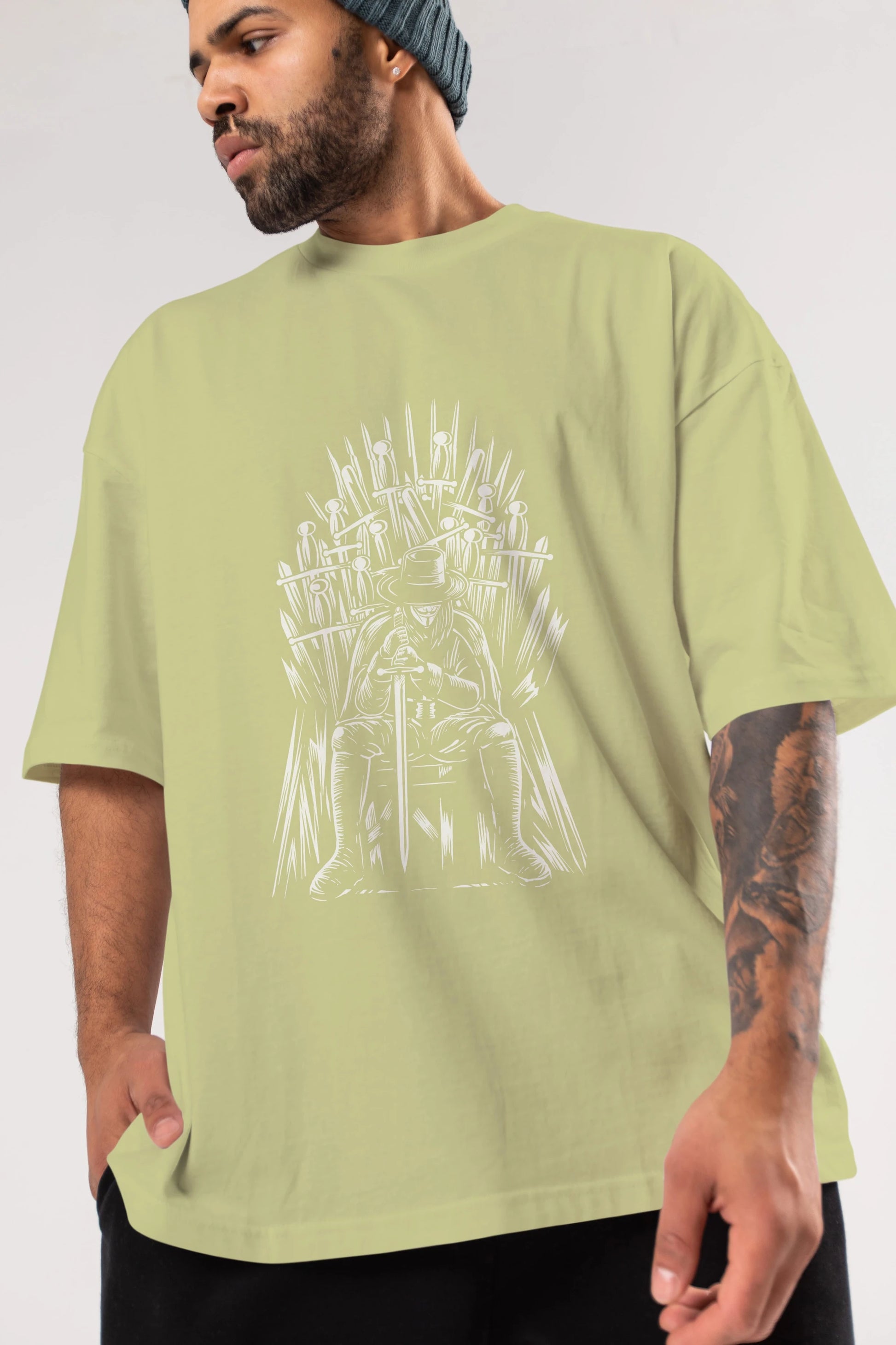 The Thrones Of Vendetta Ön Baskılı Oversize t-shirt Erkek Kadın Unisex %100 Pamuk tişort