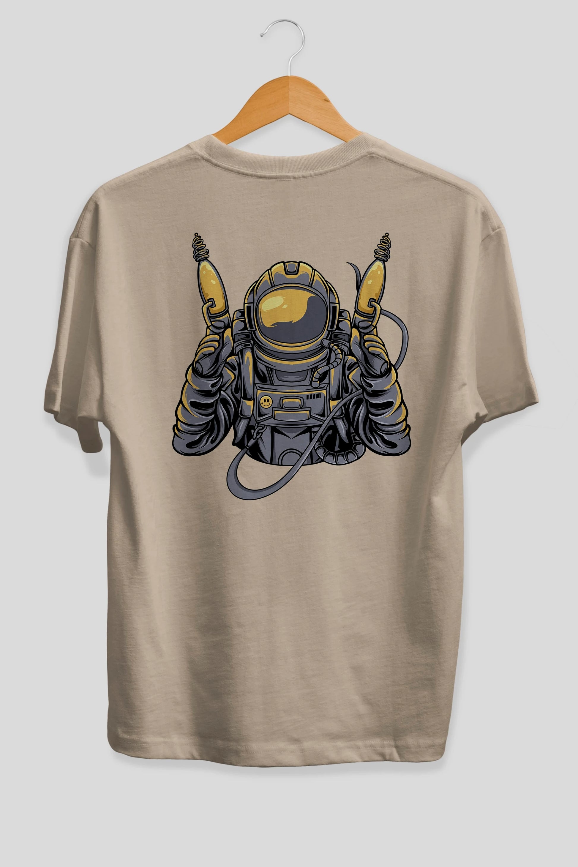 Alien Hunter Arka Baskılı Oversize t-shirt Erkek Kadın Unisex