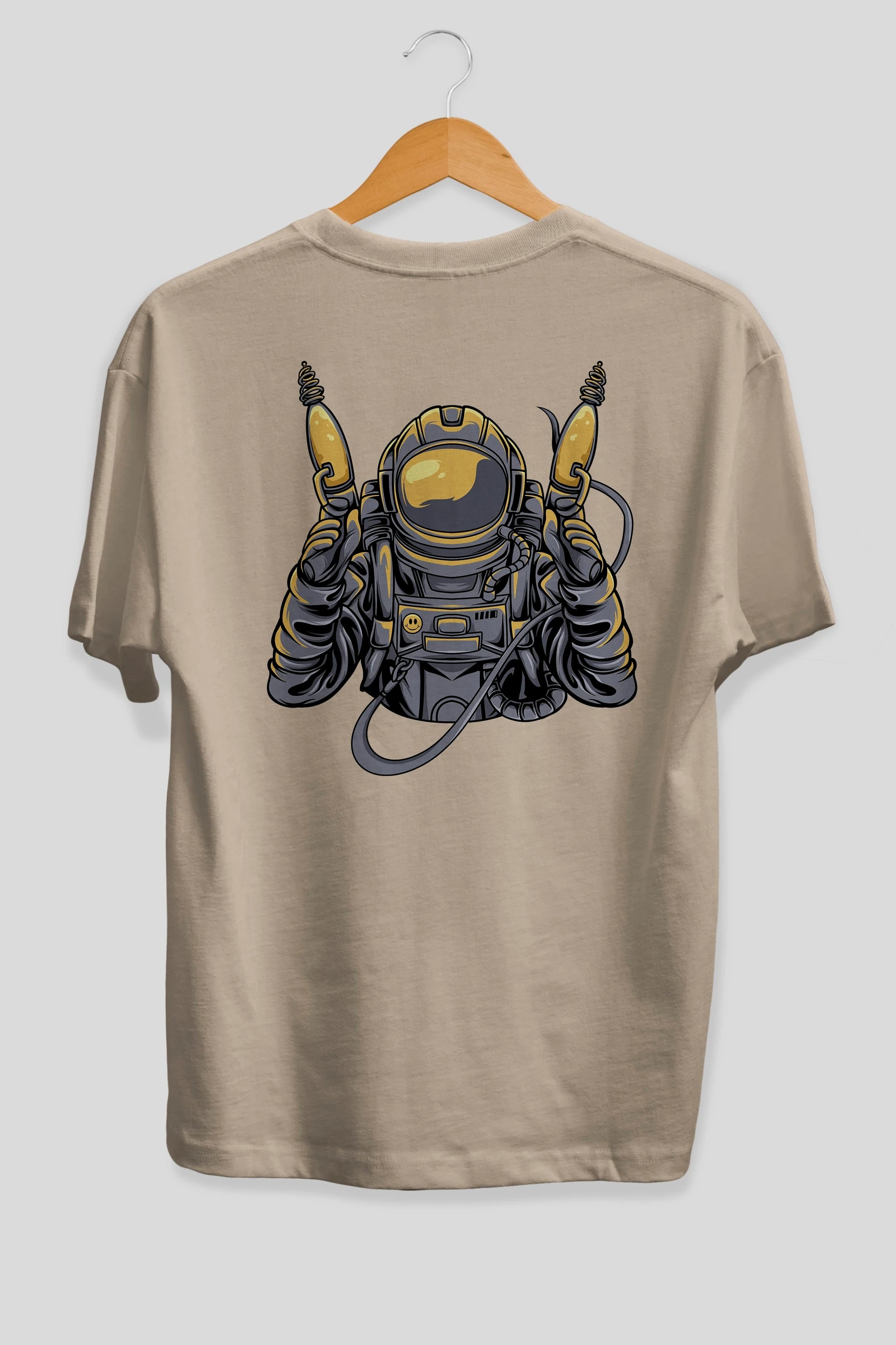 Alien Hunter Arka Baskılı Oversize t-shirt Erkek Kadın Unisex
