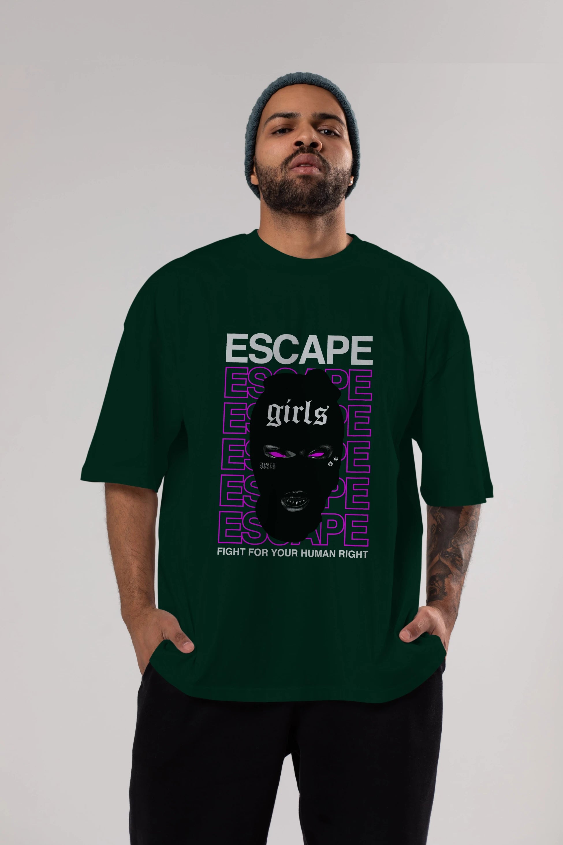 Escape Girl Ön Baskılı Oversize t-shirt Erkek Kadın Unisex