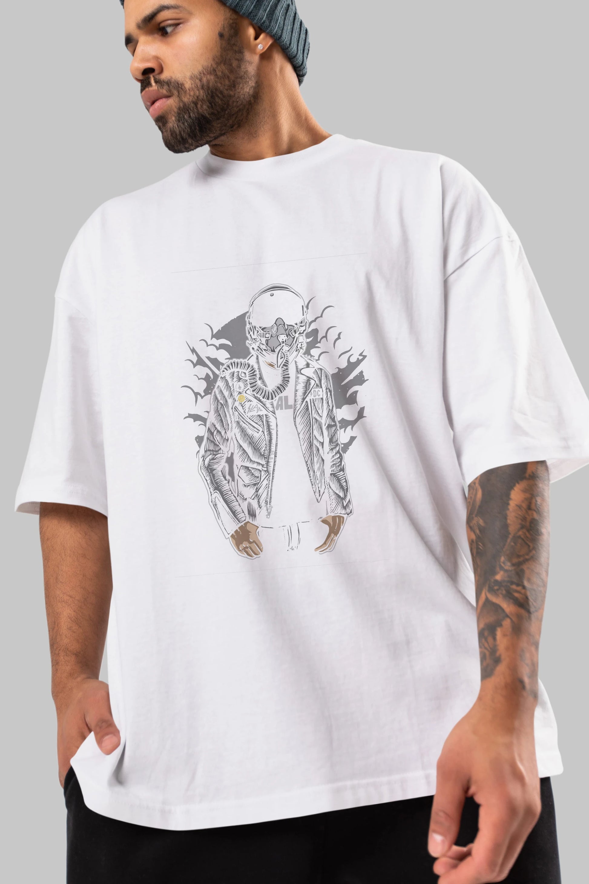Sky Fighter Ön Baskılı Oversize t-shirt Erkek Kadın Unisex %100 Pamuk tişort