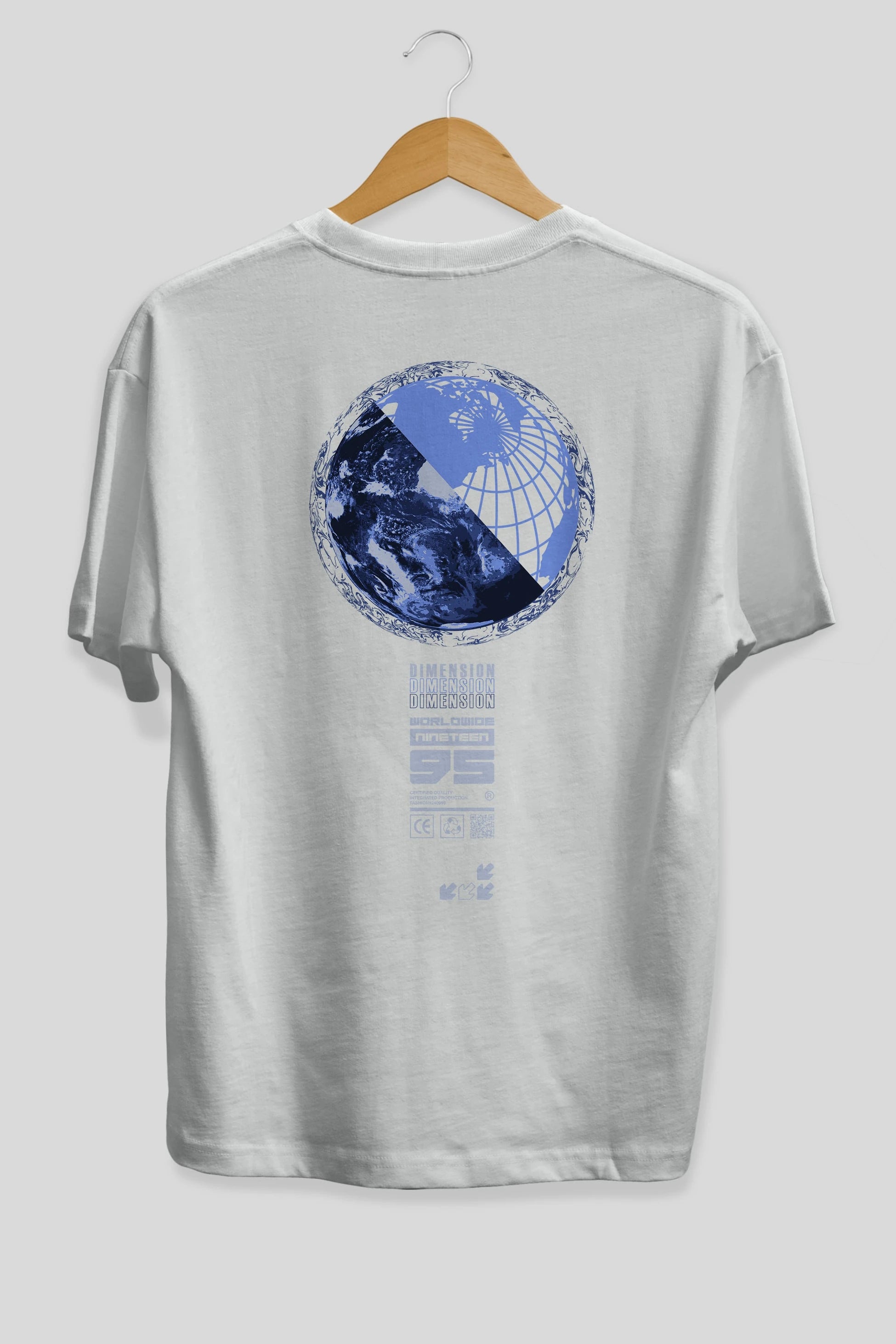 Dimension 95 Arka Baskılı Oversize t-shirt Erkek Kadın Unisex