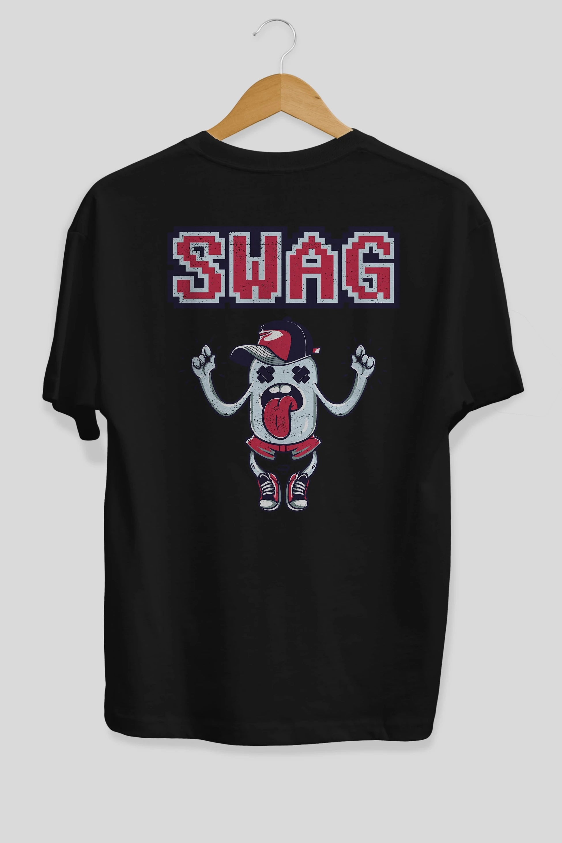 Swag Arka Baskılı Oversize t-shirt Erkek Kadın Unisex