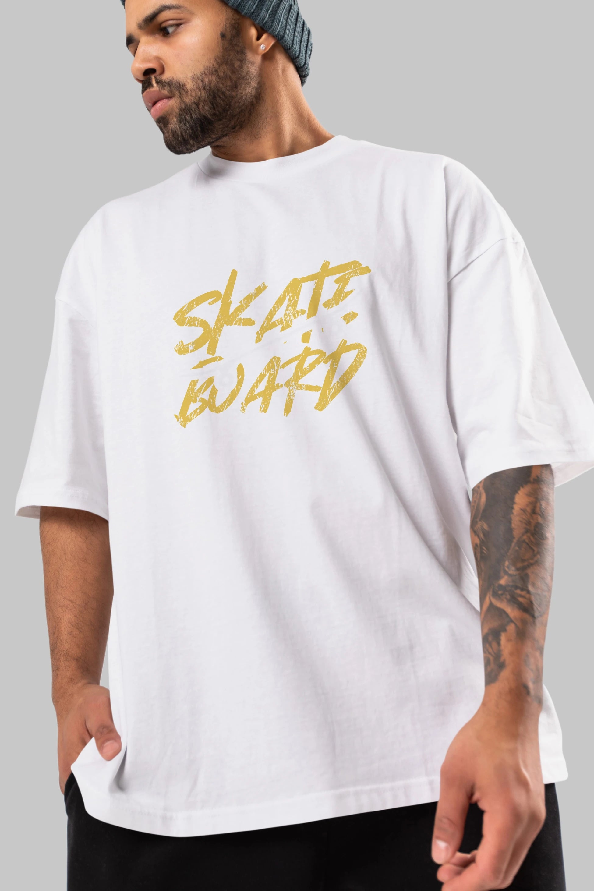 Skate Board Ön Baskılı Oversize t-shirt Erkek Kadın Unisex