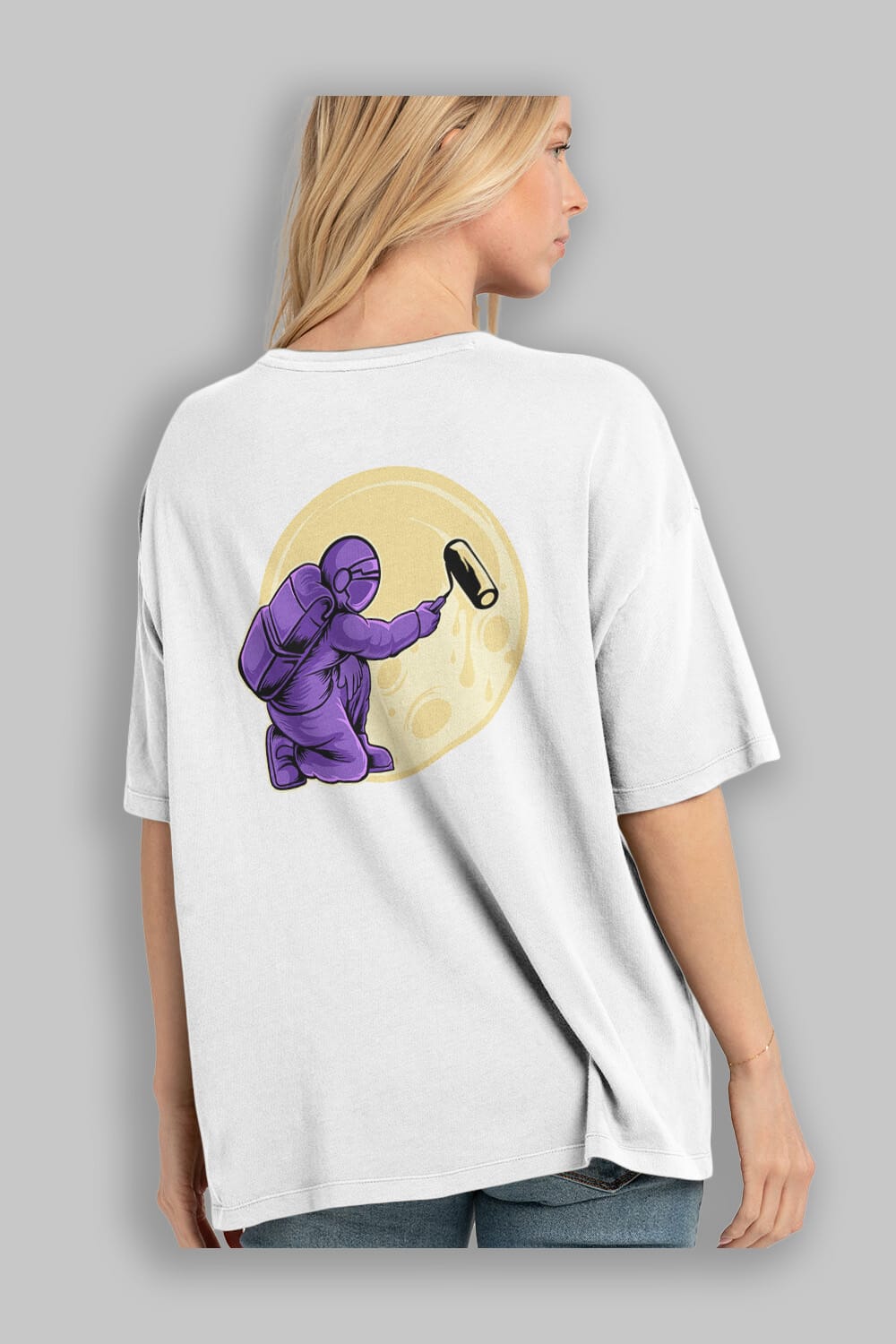 Astropaint Sticker Arka Baskılı Oversize t-shirt Erkek Kadın Unisex