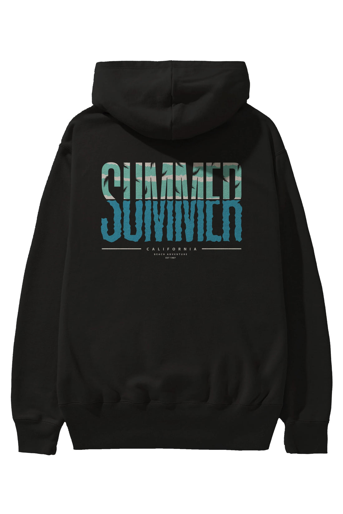 Summer California Arka Baskılı Hoodie Oversize Kapüşonlu Sweatshirt Erkek Kadın Unisex