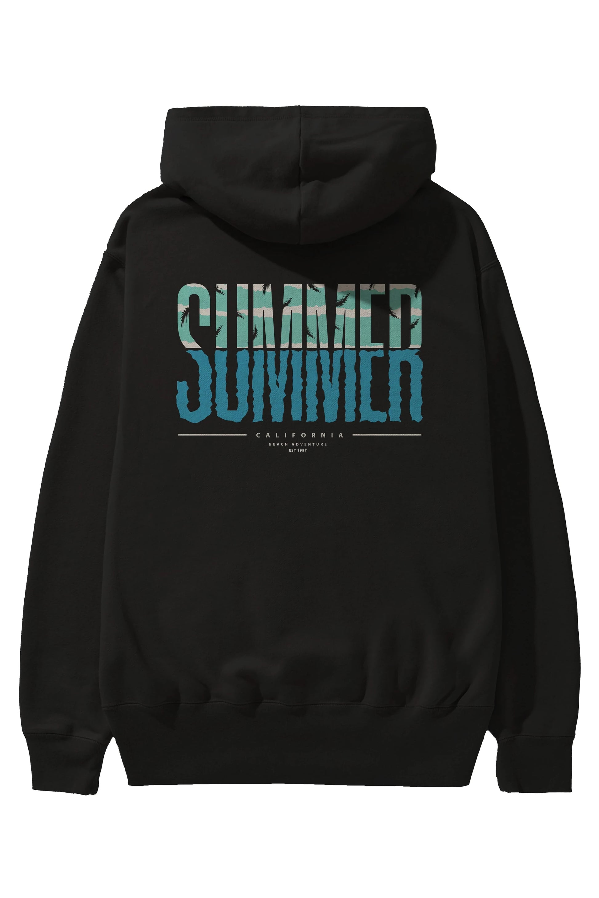 Summer California Arka Baskılı Hoodie Oversize Kapüşonlu Sweatshirt Erkek Kadın Unisex