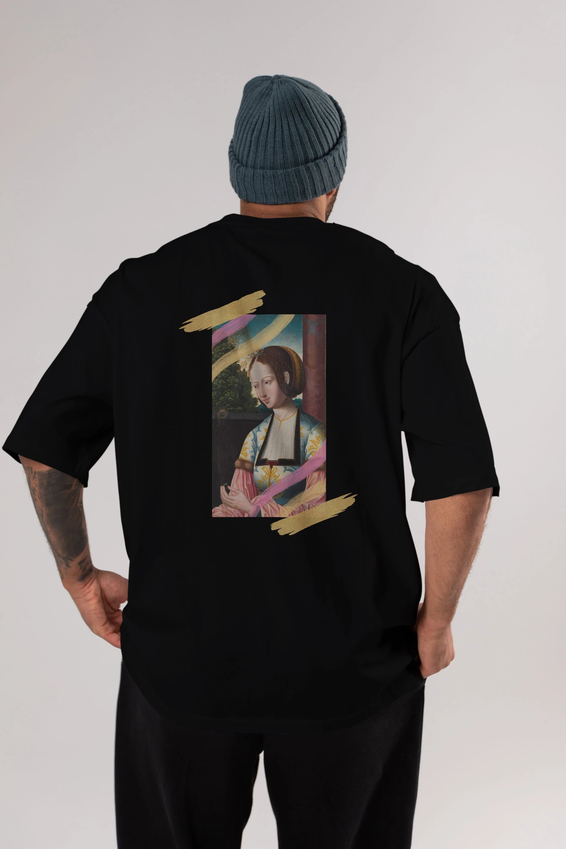 Woman Portrait Arka Baskılı Oversize t-shirt Erkek Kadın Unisex