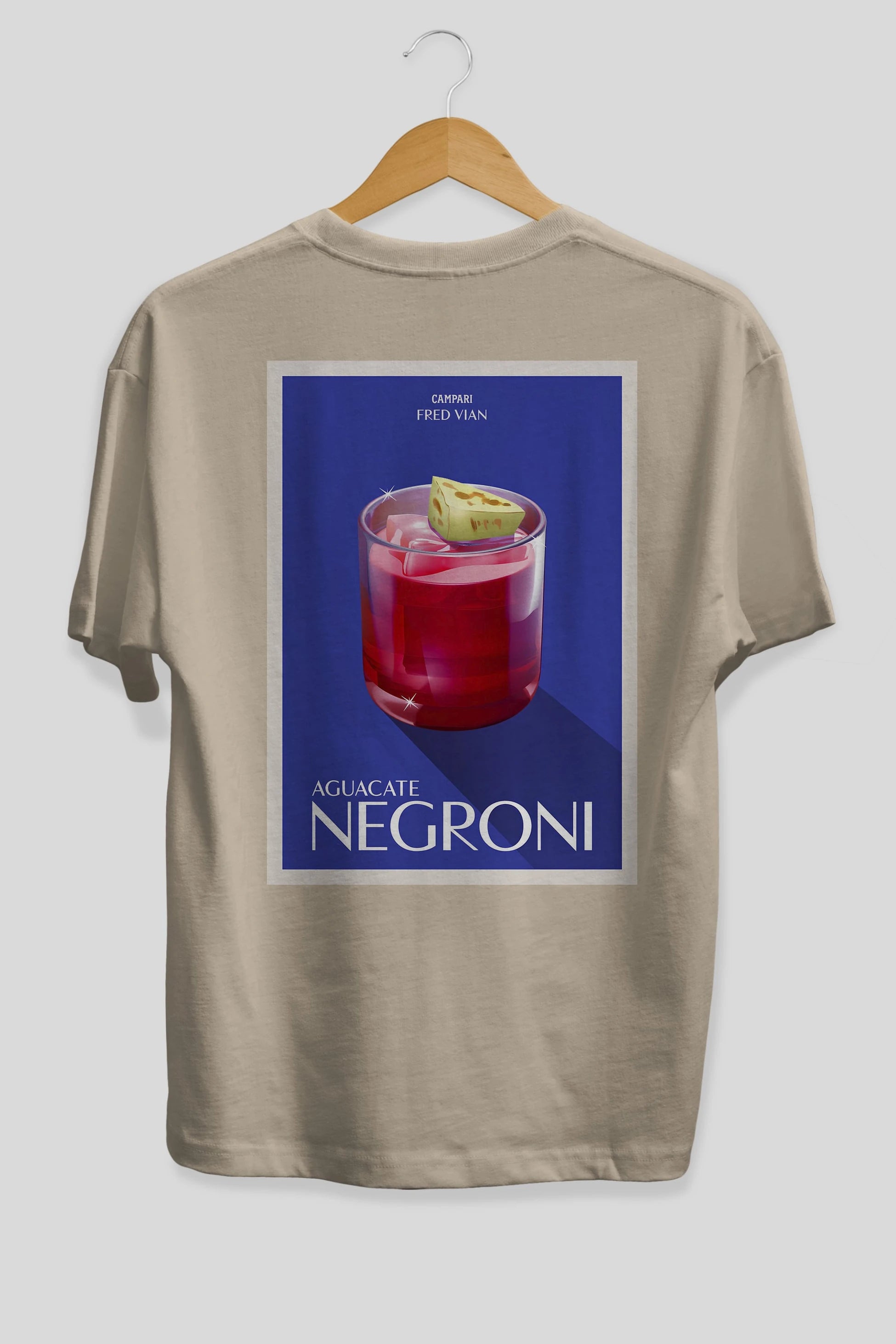 Aguacate Negroni Arka Baskılı Oversize t-shirt Erkek Kadın Unisex %100 Pamuk Bisiklet Yaka tişort
